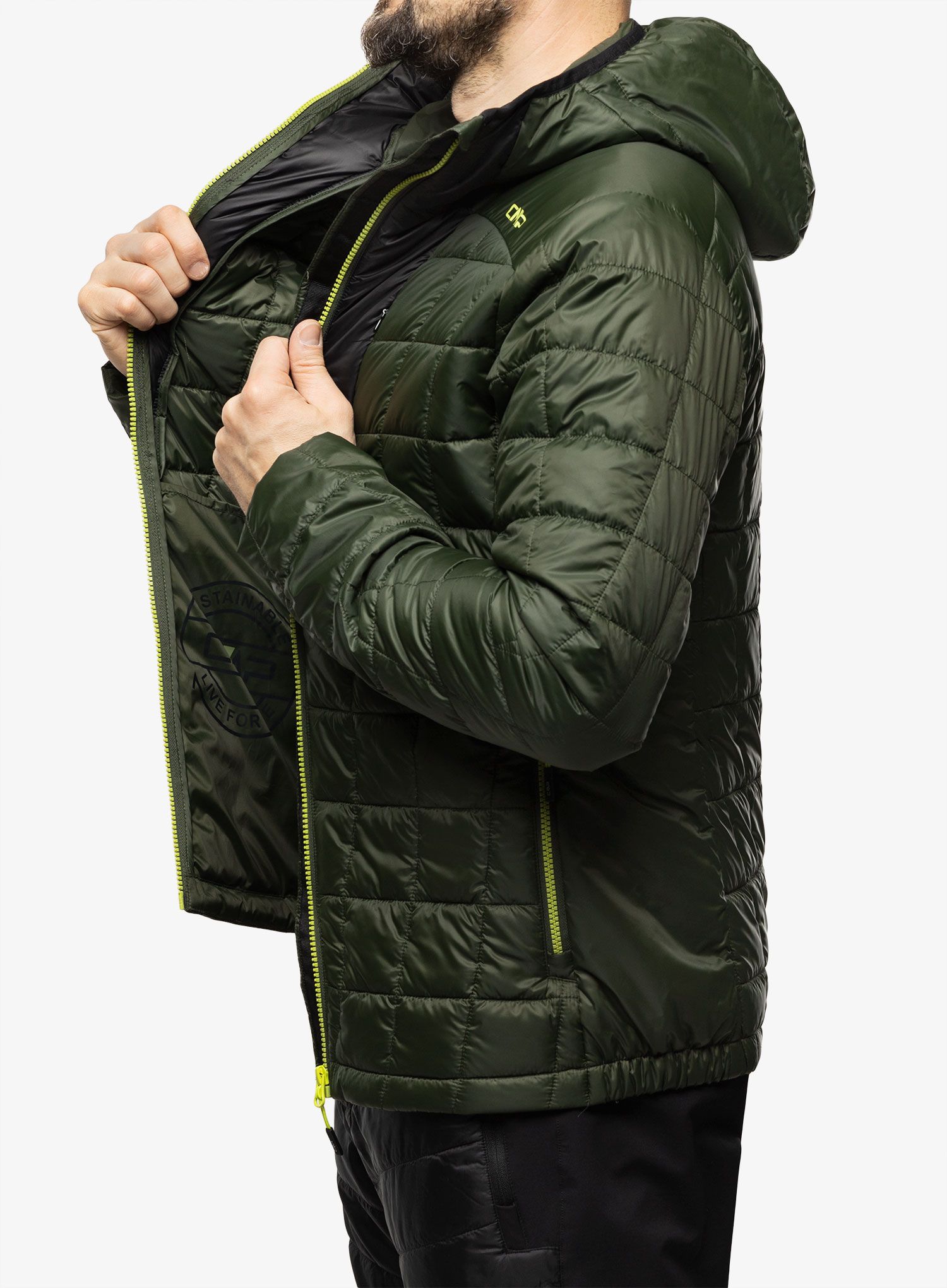 Zateplená bunda CMP Jacket Fix Hood Master - oil green