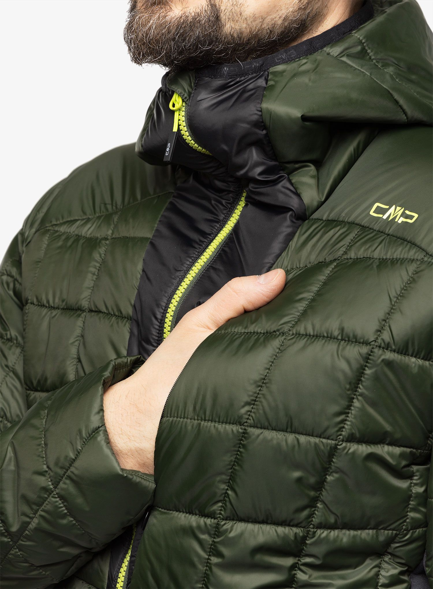 Zateplená bunda CMP Jacket Fix Hood Master - oil green