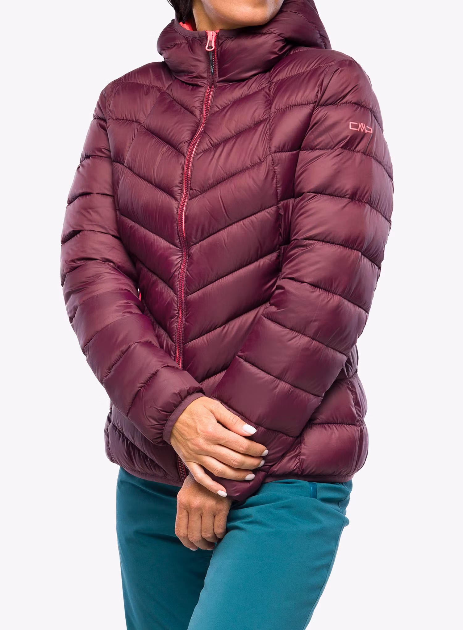 Zateplená bunda dámská CMP Jacket Fix Hood Sivir - burgundy