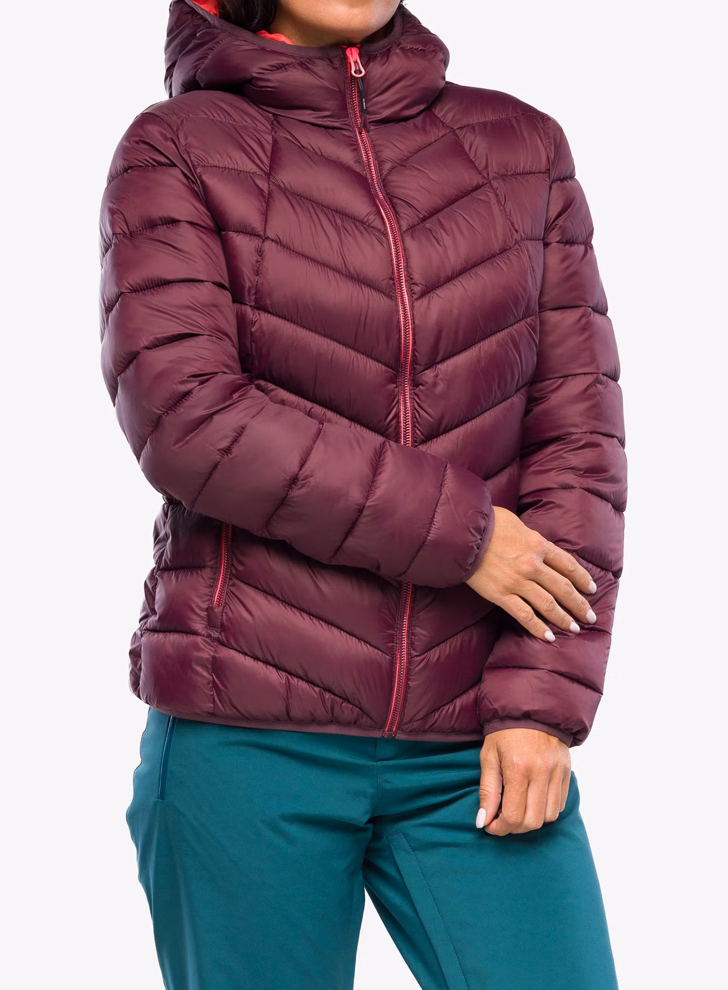 Zateplená bunda dámská CMP Jacket Fix Hood Sivir - burgundy