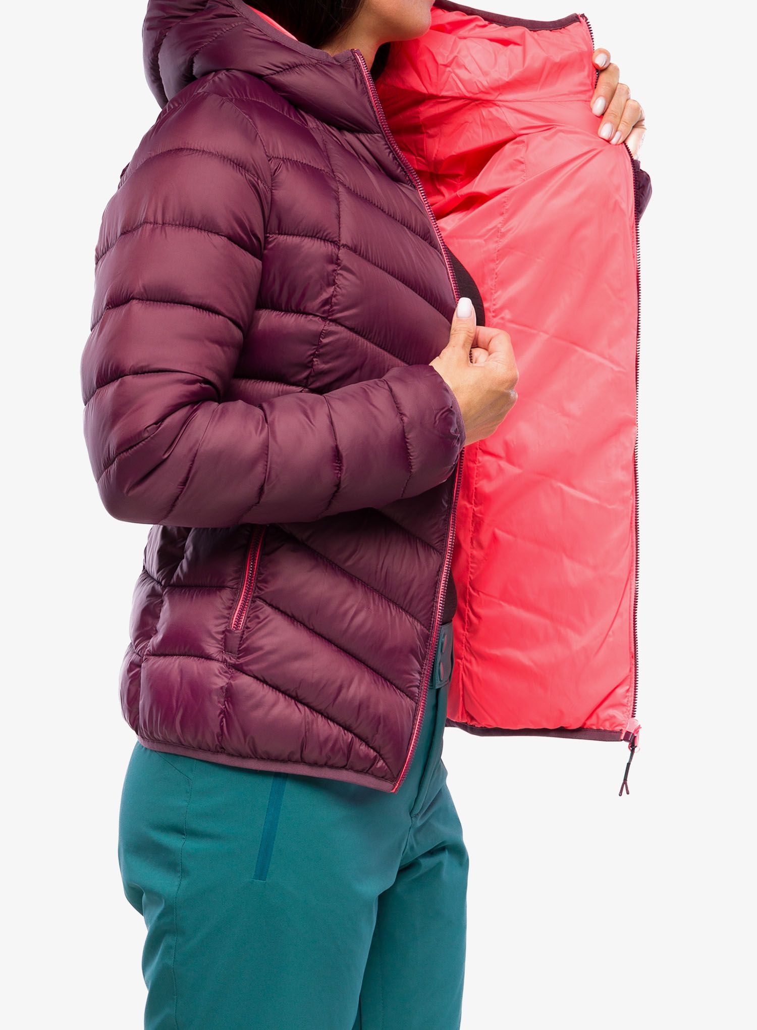 Zateplená bunda dámská CMP Jacket Fix Hood Sivir - burgundy
