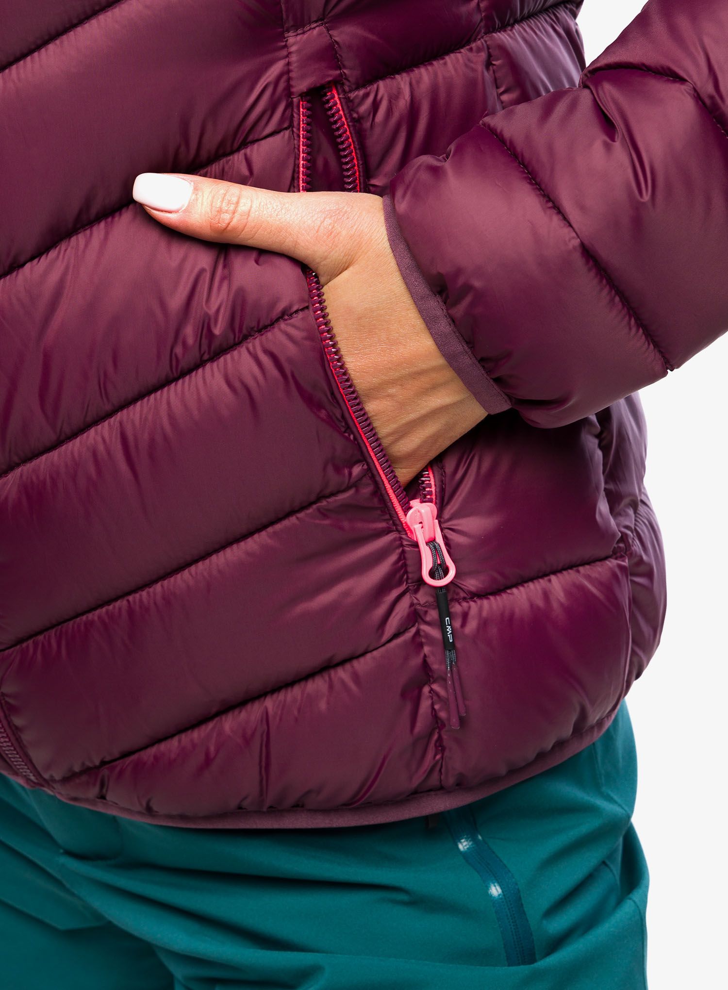 Zateplená bunda dámská CMP Jacket Fix Hood Sivir - burgundy