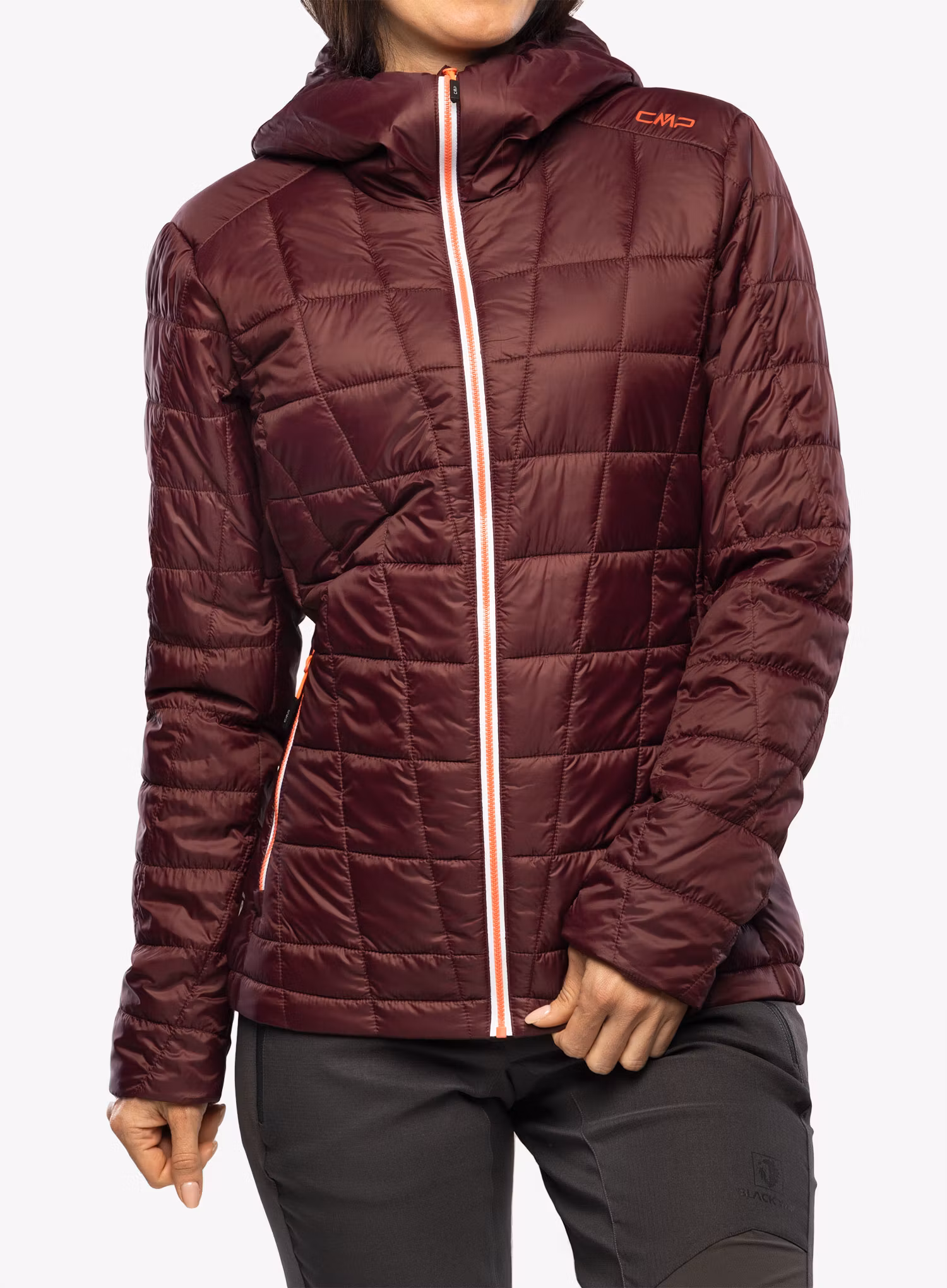 Zateplená bunda dámská CMP Jacket Fix Hood Ziggs - burgundy