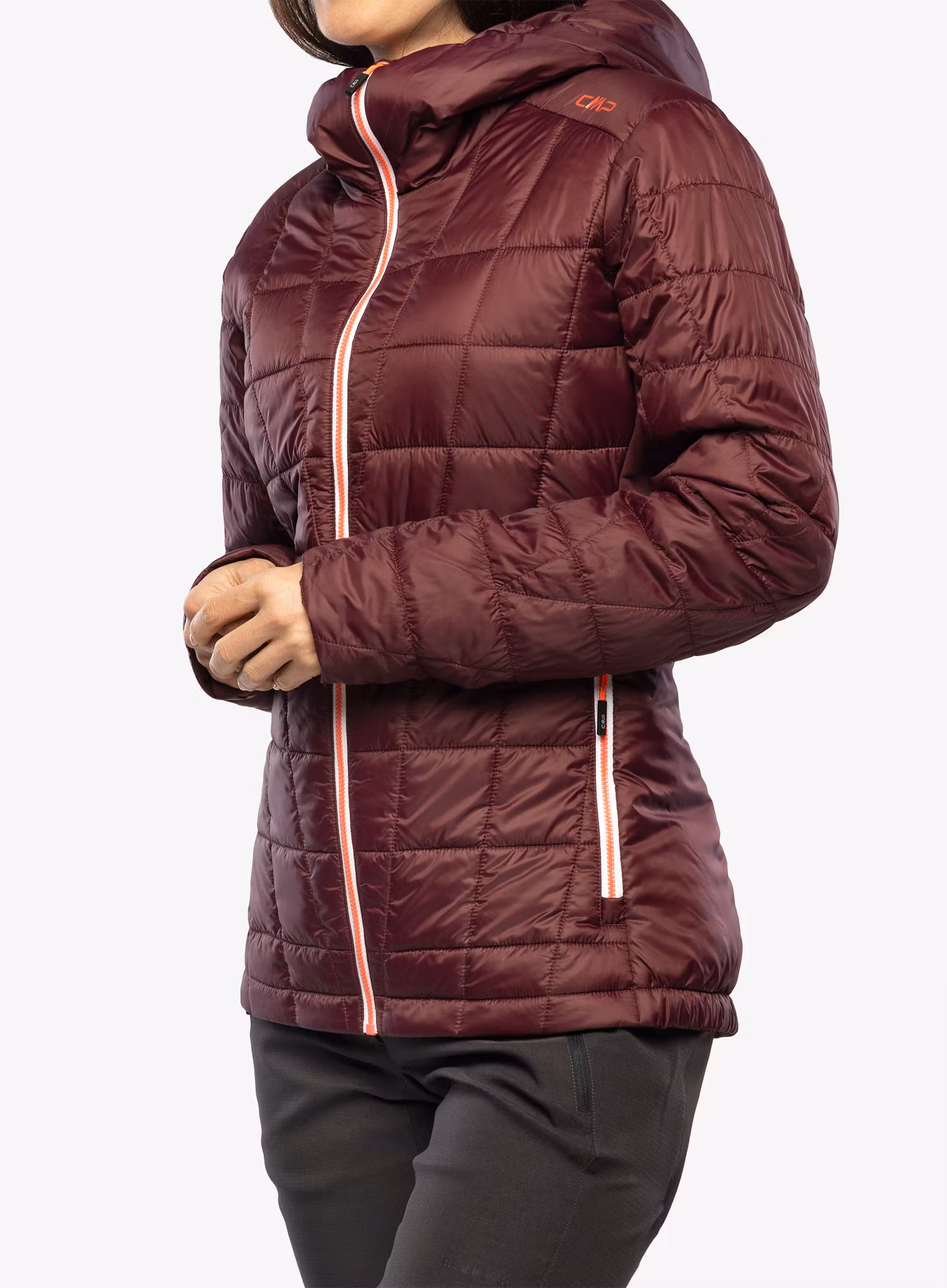 Zateplená bunda dámská CMP Jacket Fix Hood Ziggs - burgundy