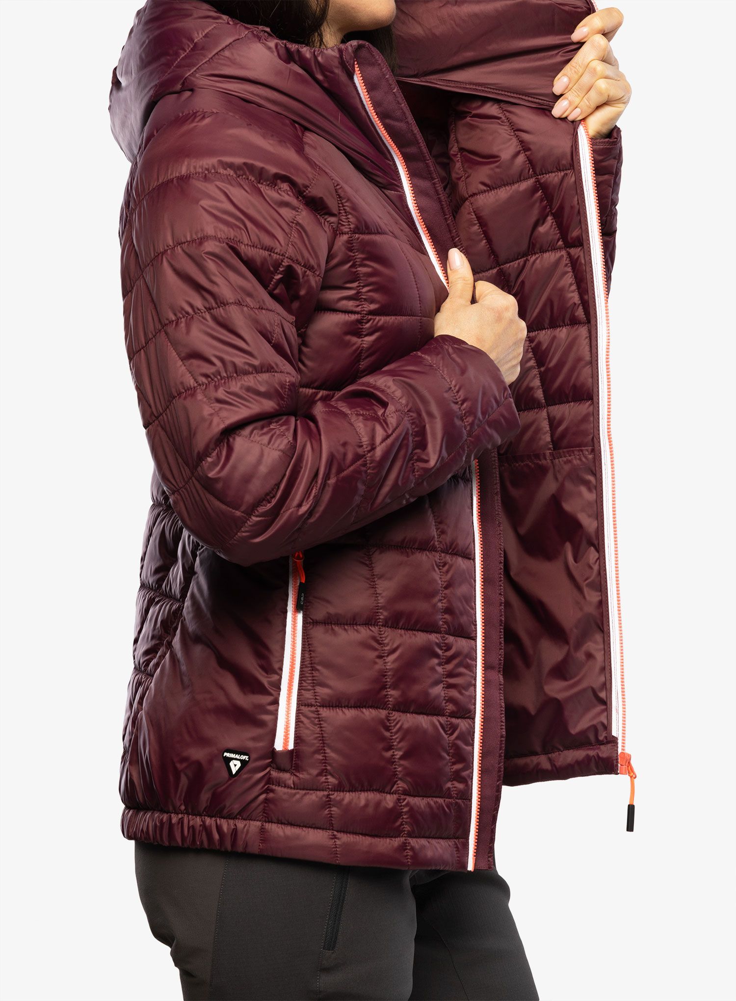 Zateplená bunda dámská CMP Jacket Fix Hood Ziggs - burgundy