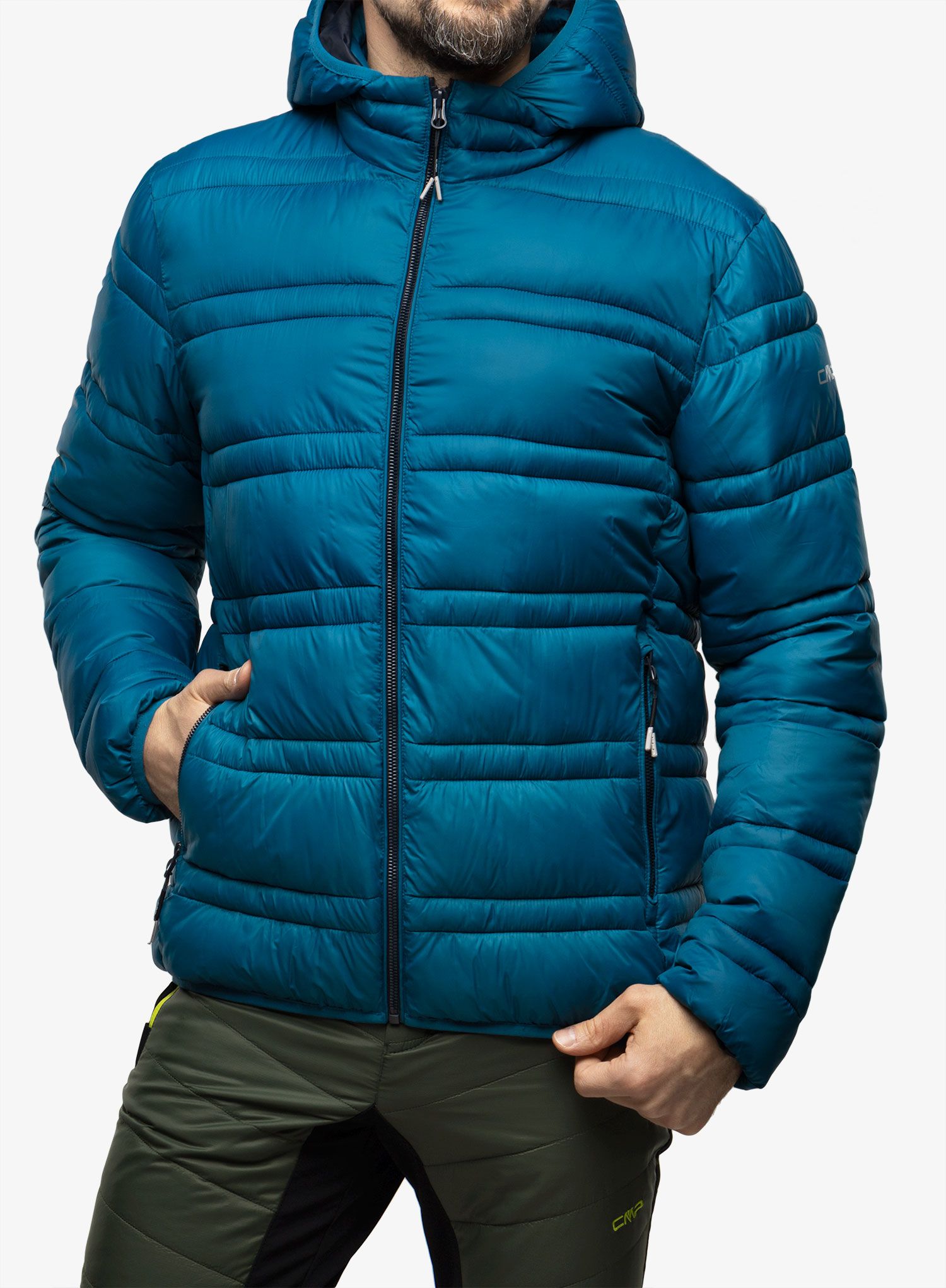 Zateplená bunda CMP Jacket Snaps Hood Tresh - petrol