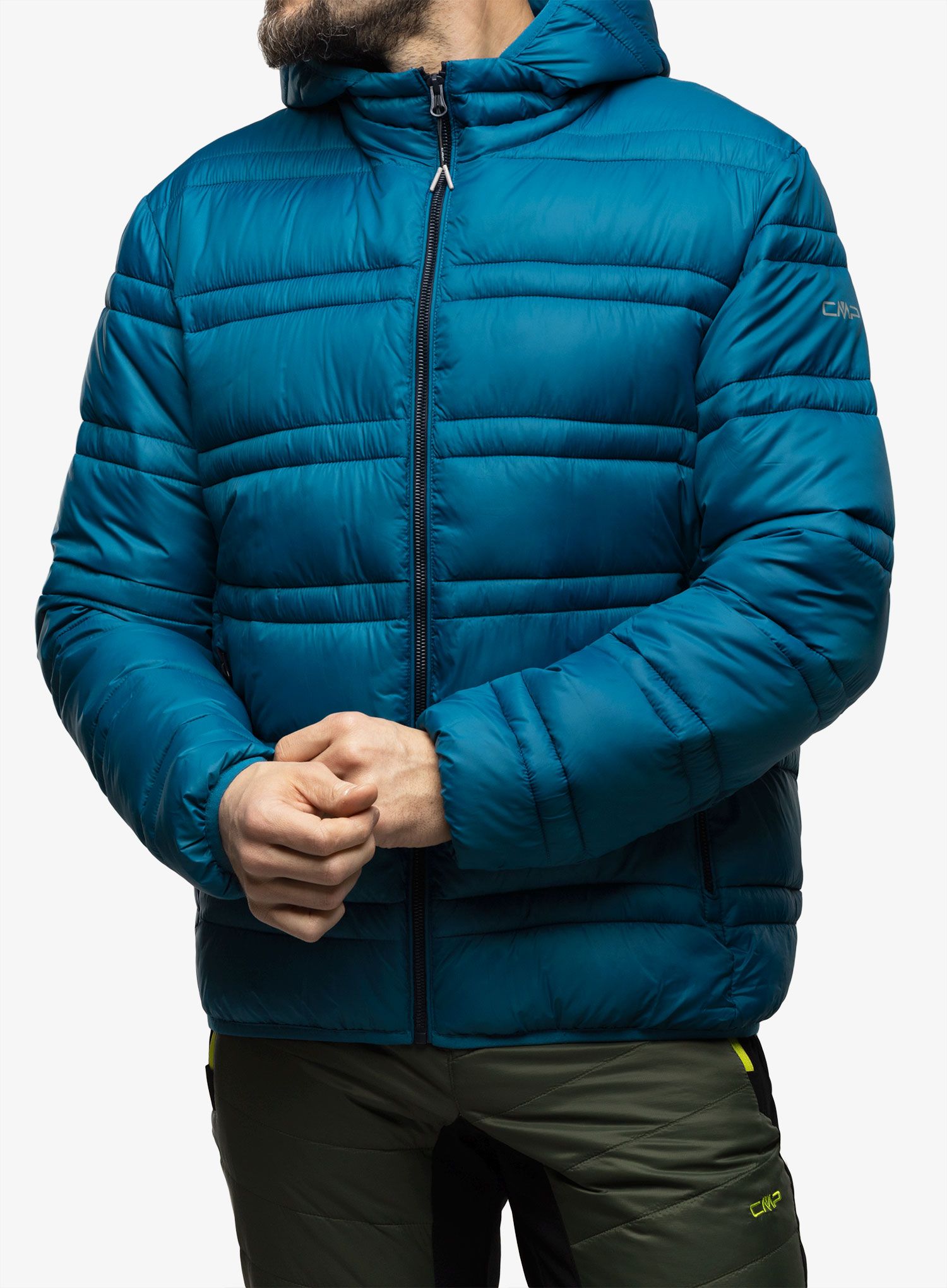 Zateplená bunda CMP Jacket Snaps Hood Tresh - petrol