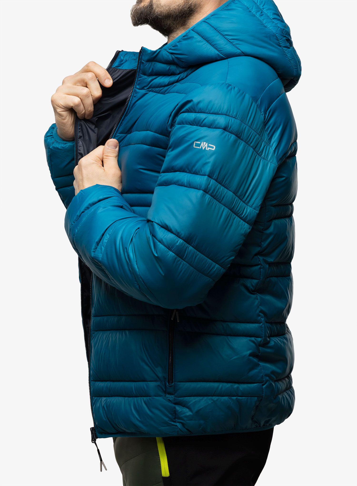 Zateplená bunda CMP Jacket Snaps Hood Tresh - petrol