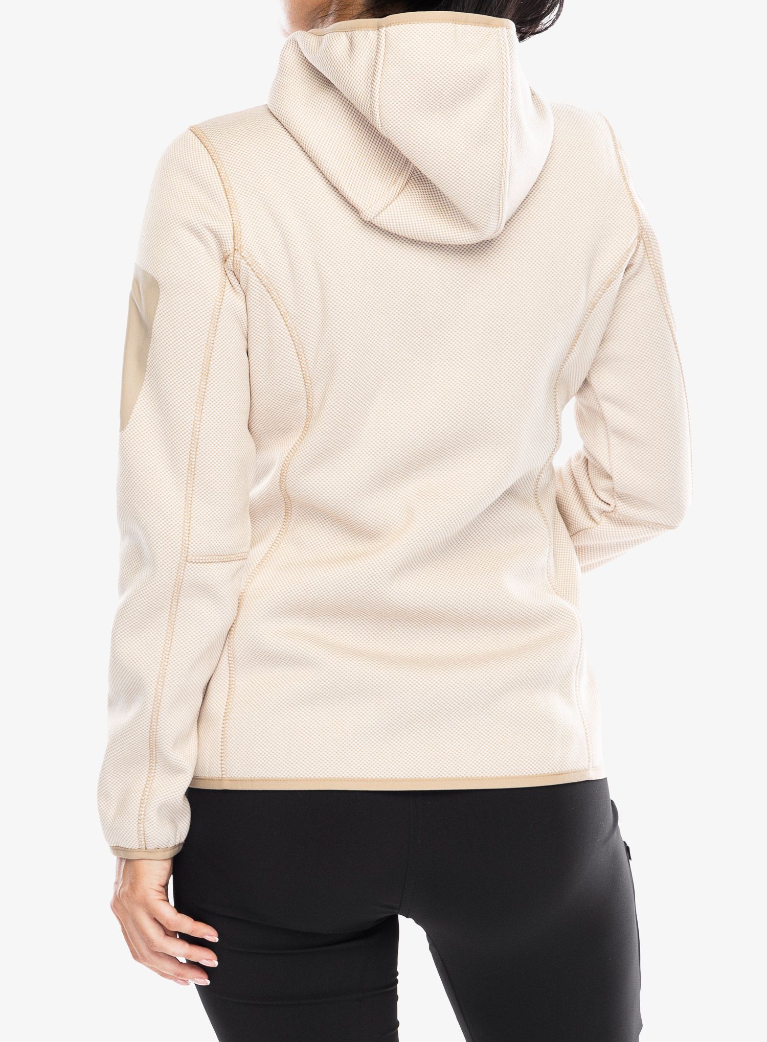 Fleecová mikina dámská CMP Londra Fix Hood Jacket Knitted - b.cogesso/sesamo
