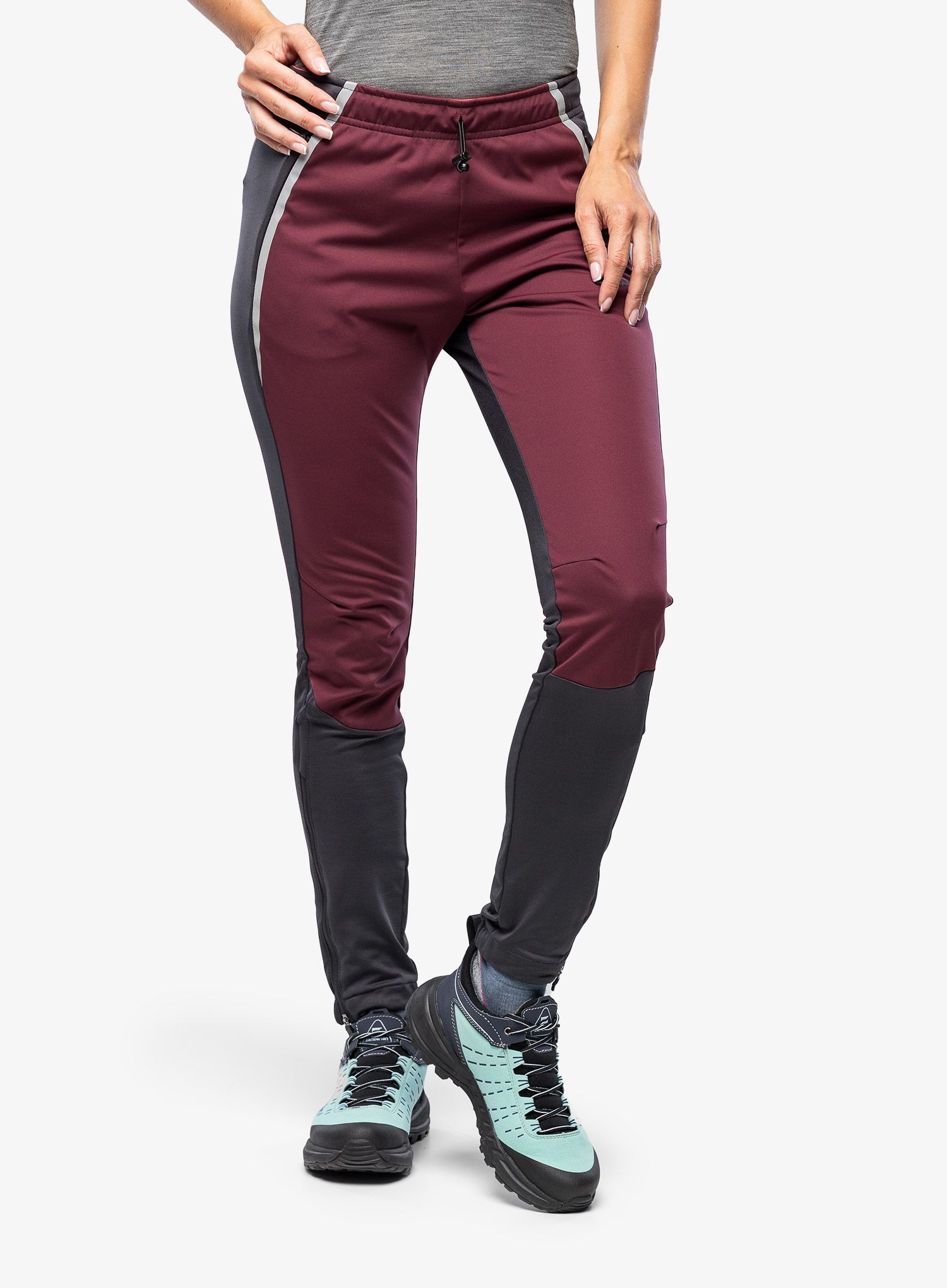Softshellové kalhoty dámské CMP Long Pant Tee - burgundy