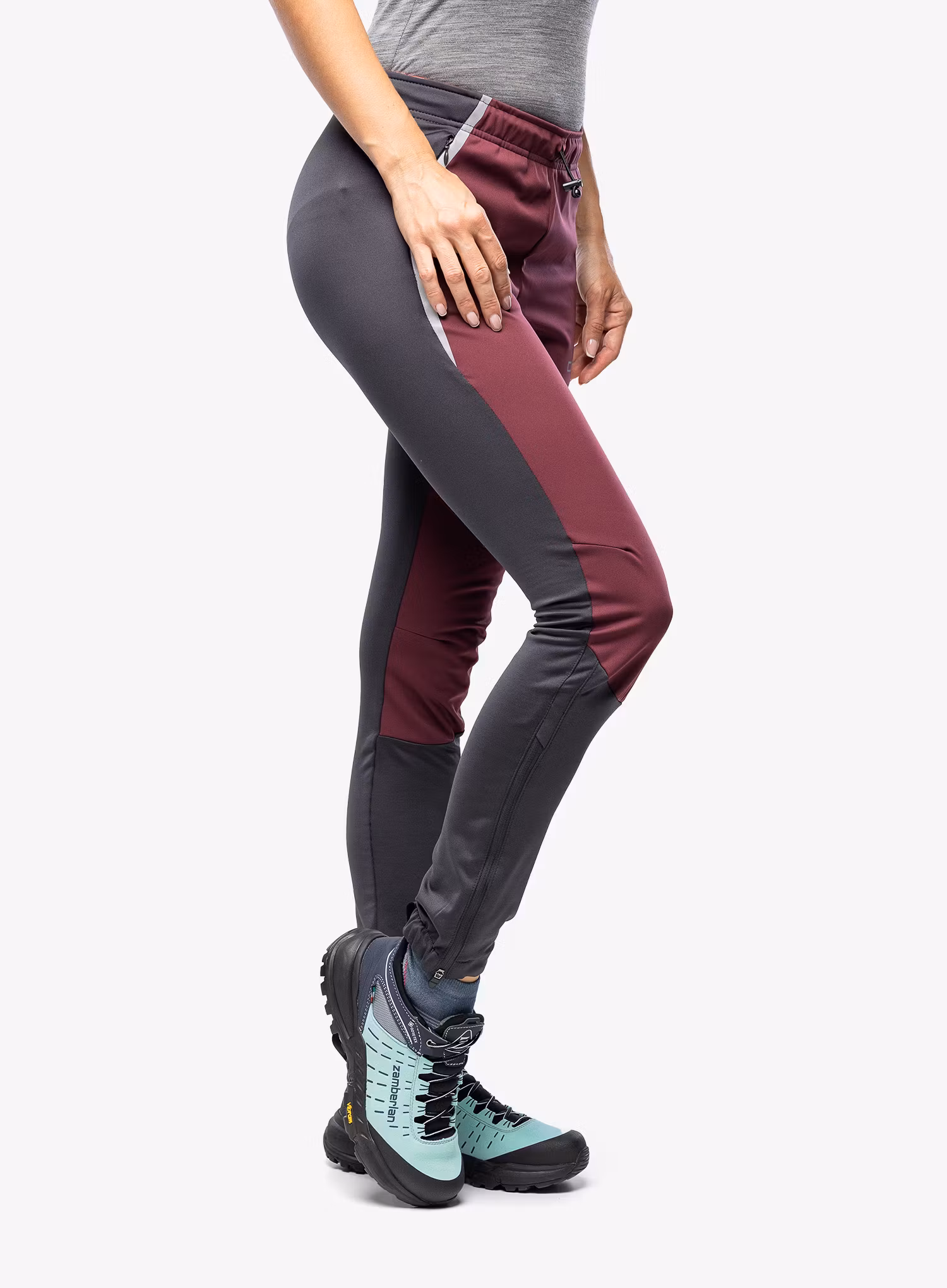 Softshellové kalhoty dámské CMP Long Pant Tee - burgundy