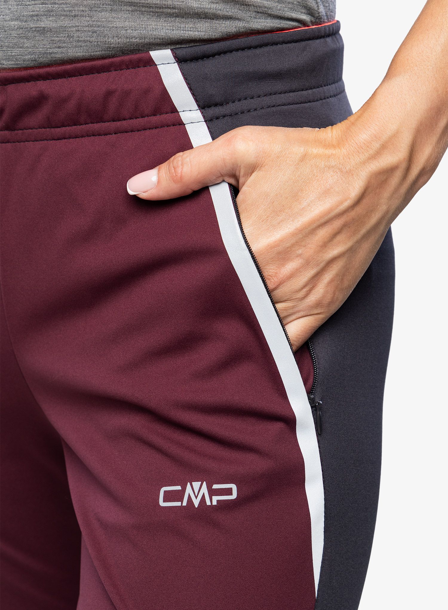 Softshellové kalhoty dámské CMP Long Pant Tee - burgundy
