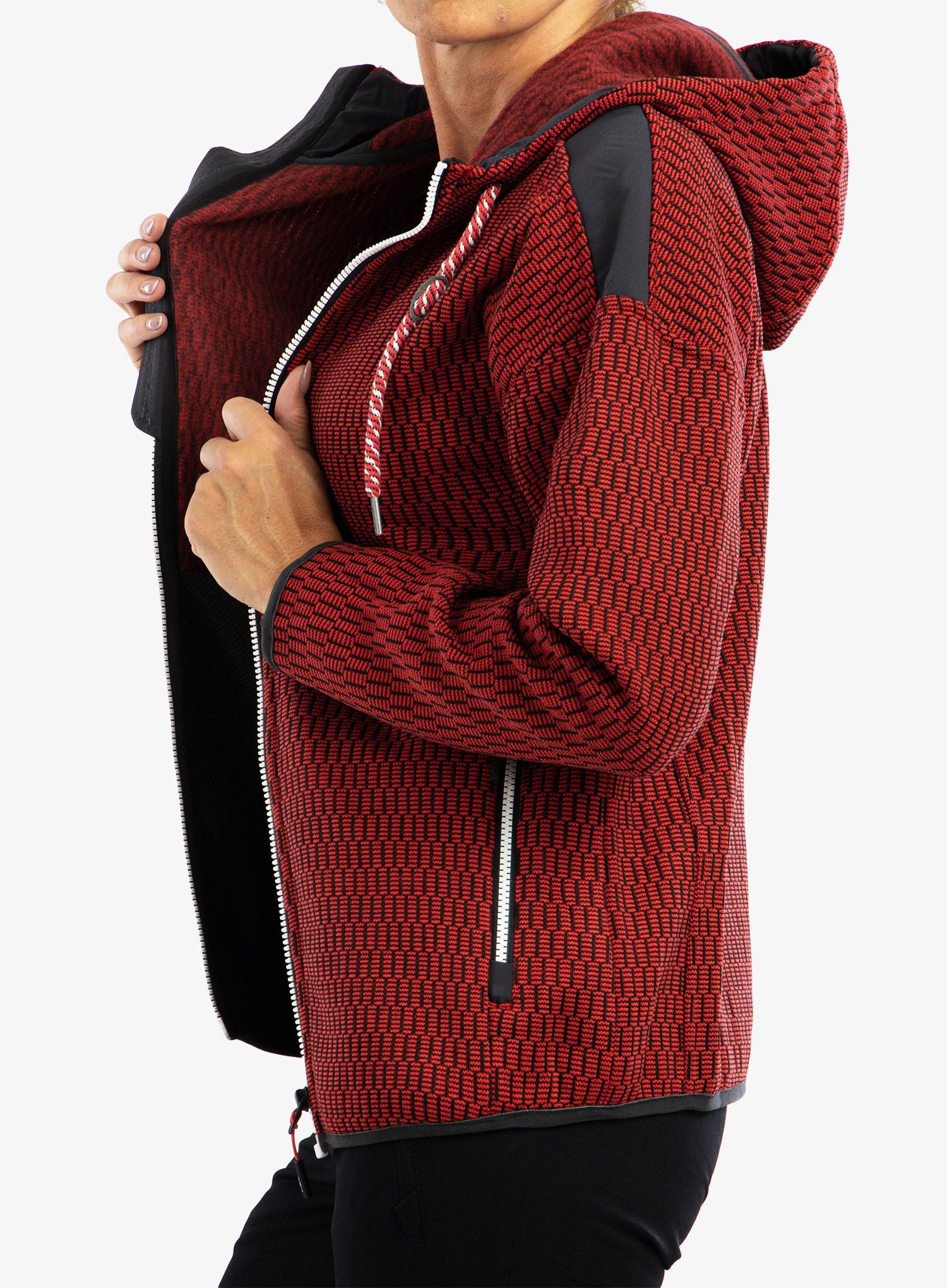 Dámská fleecová bunda CMP Lucy Fix Hood Jacket - campari/anthracite