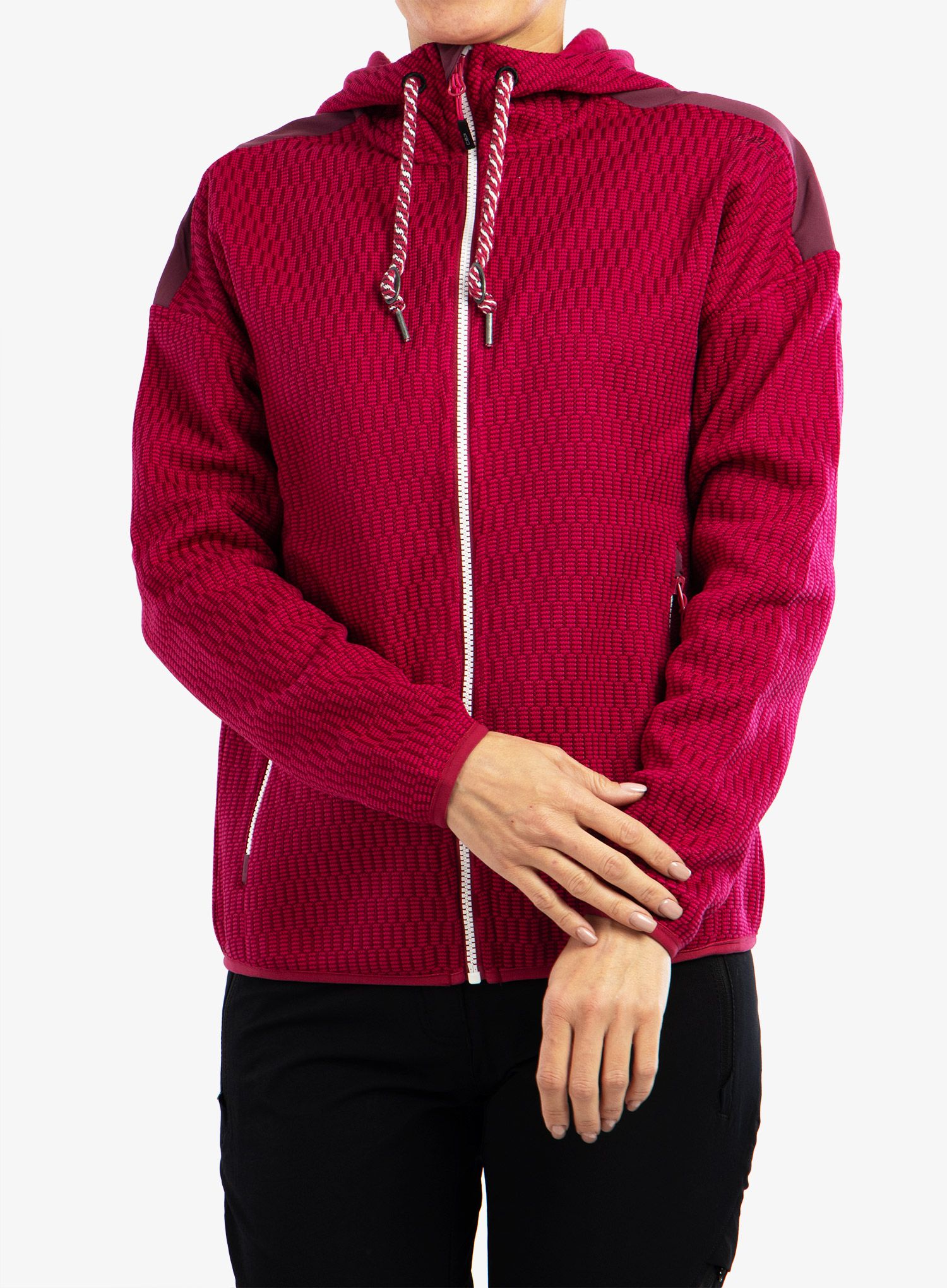 Dámská fleecová bunda CMP Lucy Fix Hood Jacket - fucsia/amaranto