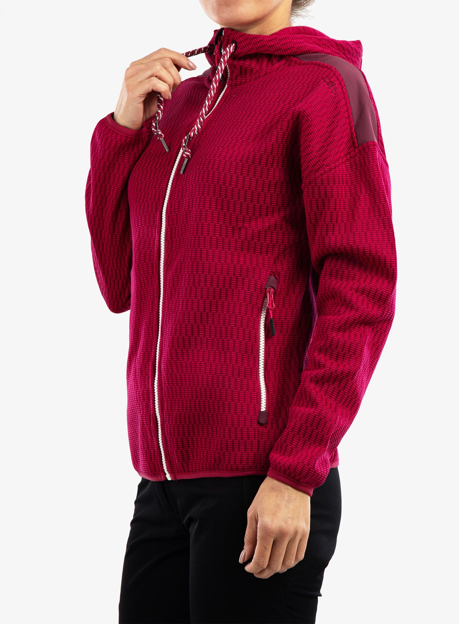 Dámská fleecová bunda CMP Lucy Fix Hood Jacket - fucsia/amaranto