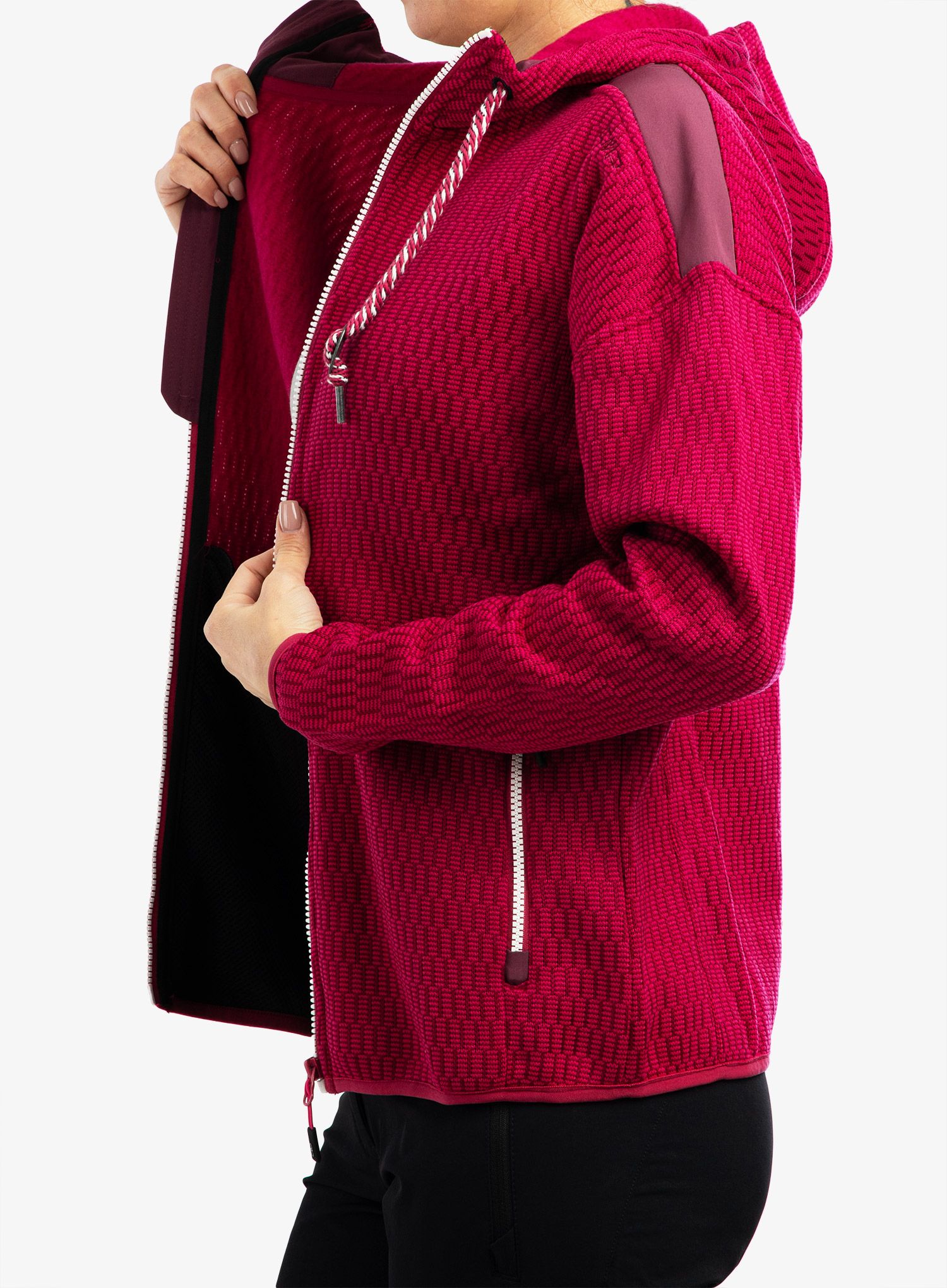 Dámská fleecová bunda CMP Lucy Fix Hood Jacket - fucsia/amaranto