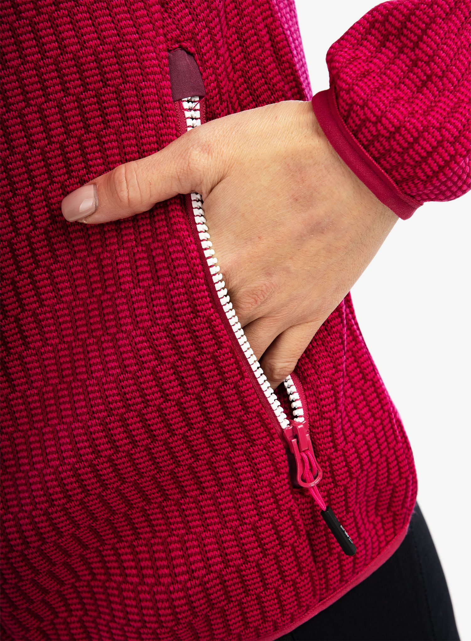 Dámská fleecová bunda CMP Lucy Fix Hood Jacket - fucsia/amaranto