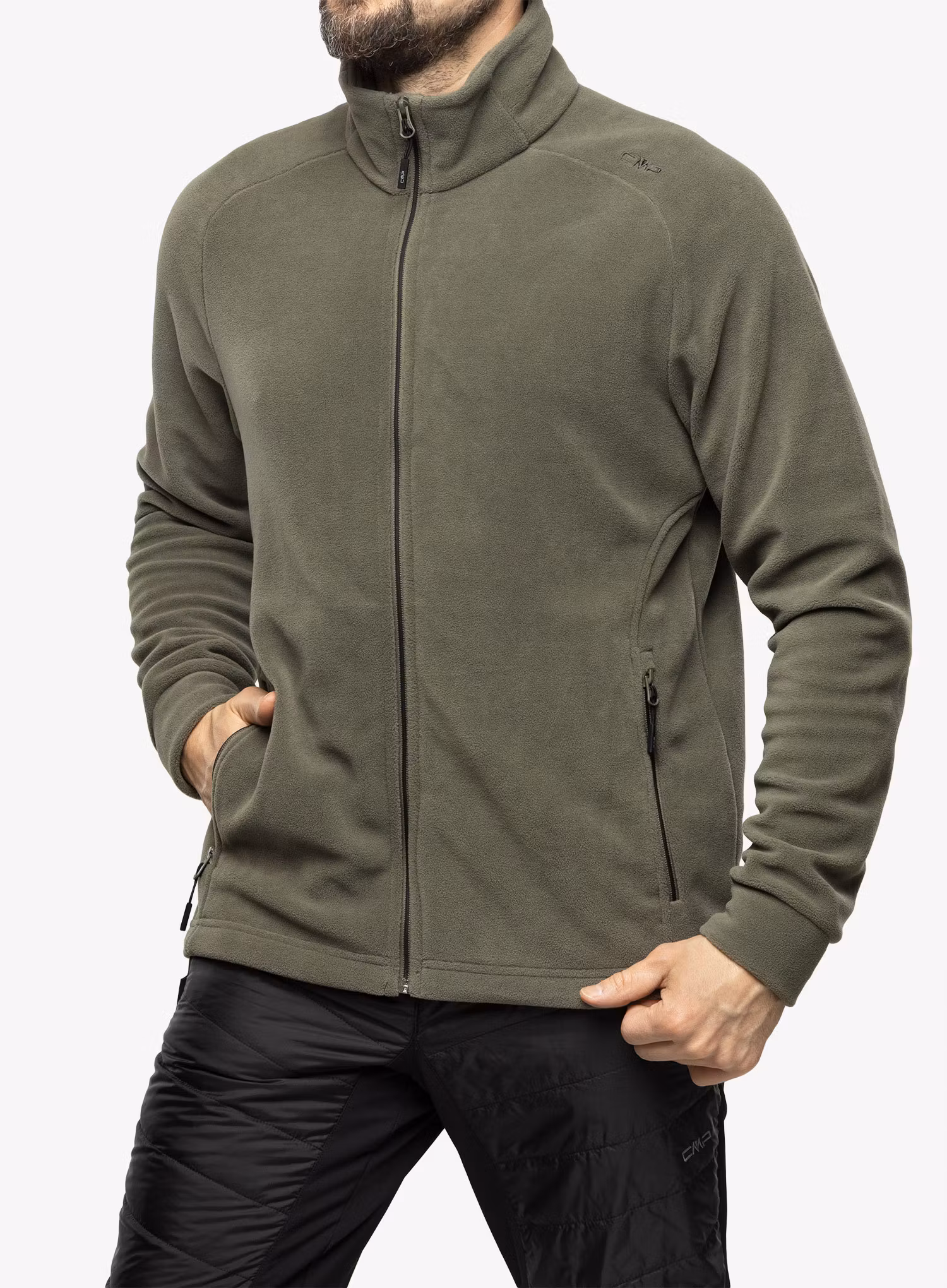 Fleece mikina CMP Spade Jacket - kaki