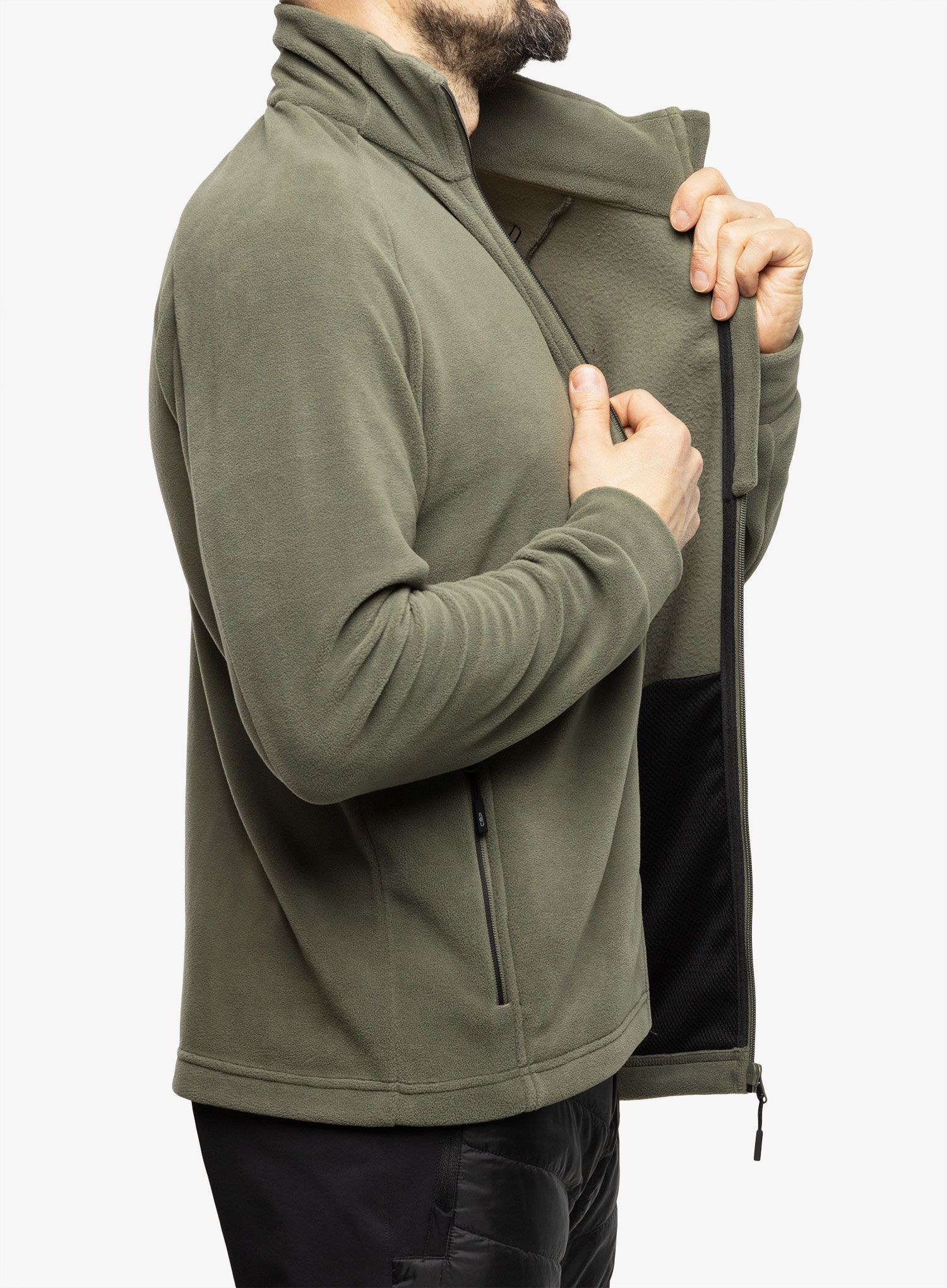 Fleece mikina CMP Spade Jacket - kaki