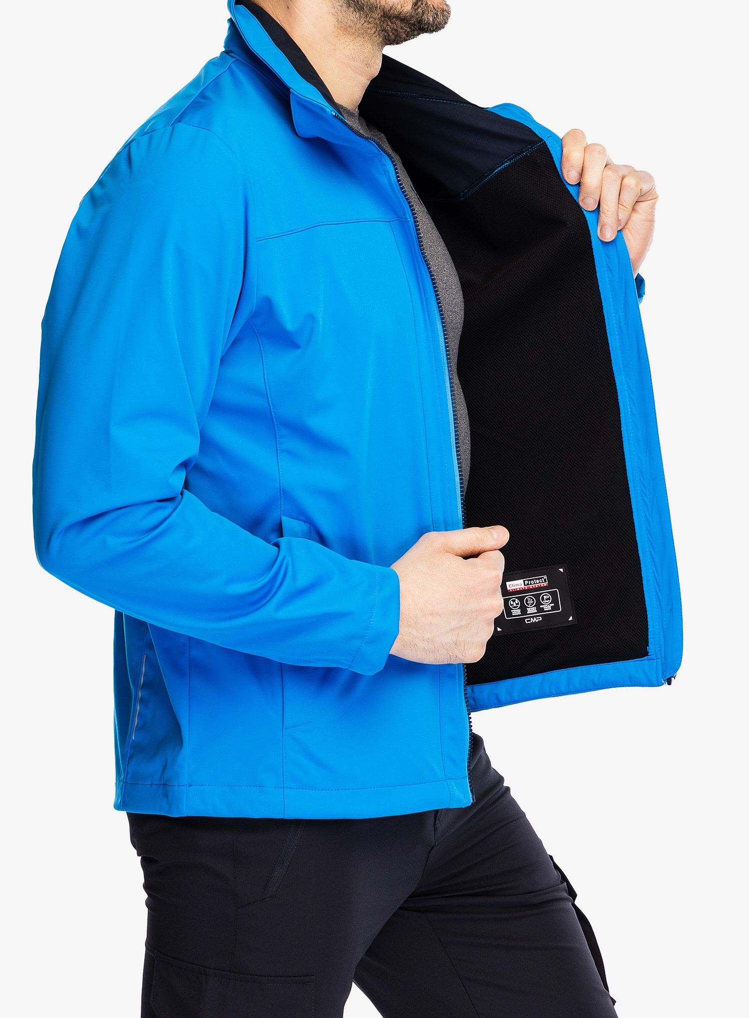 Softshellová bunda pánská CMP Vidal Zip Hood Jacket - river
