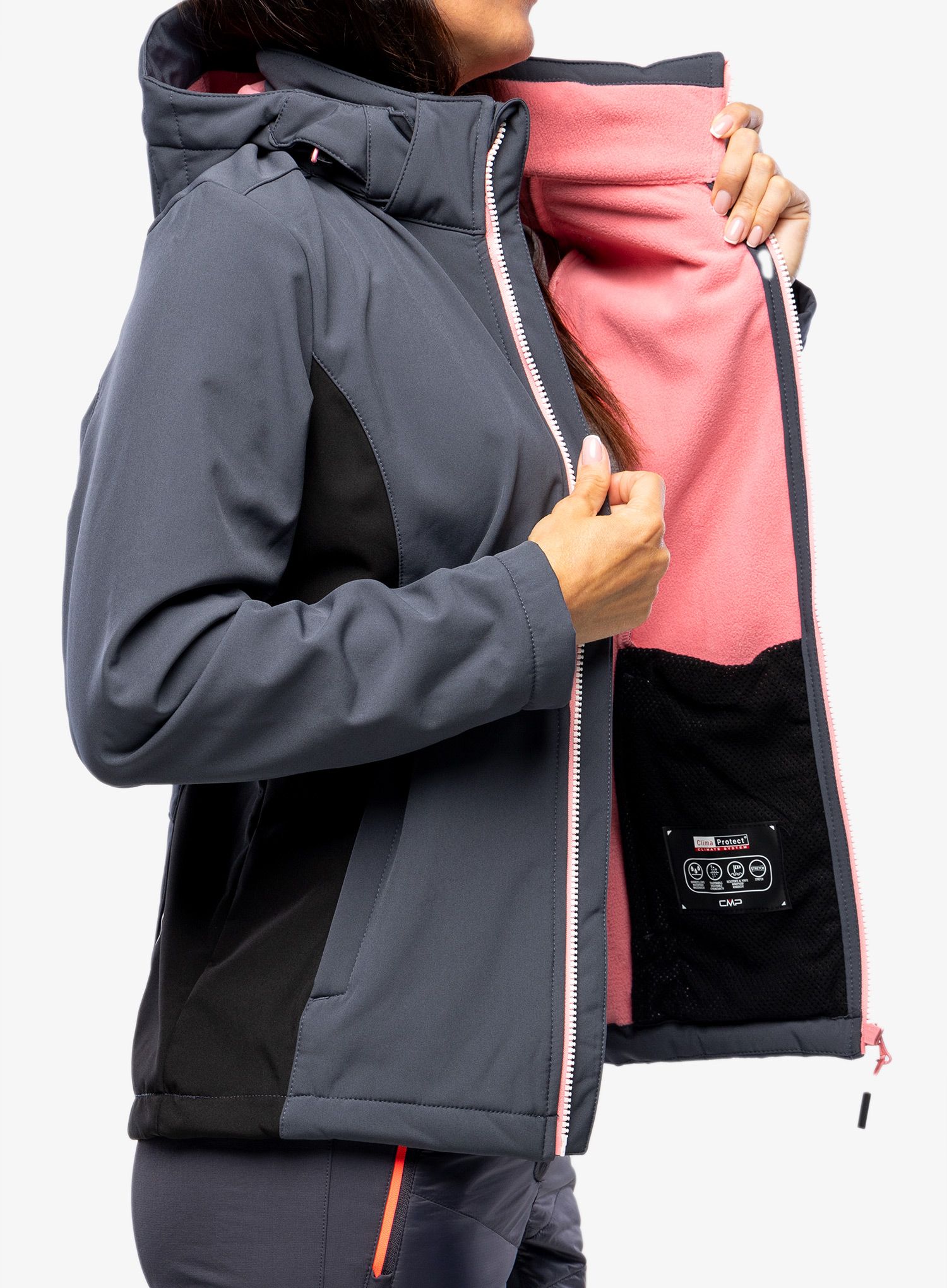 Dámská bunda CMP Wilma Jacket Zip Hood - titanio/nero