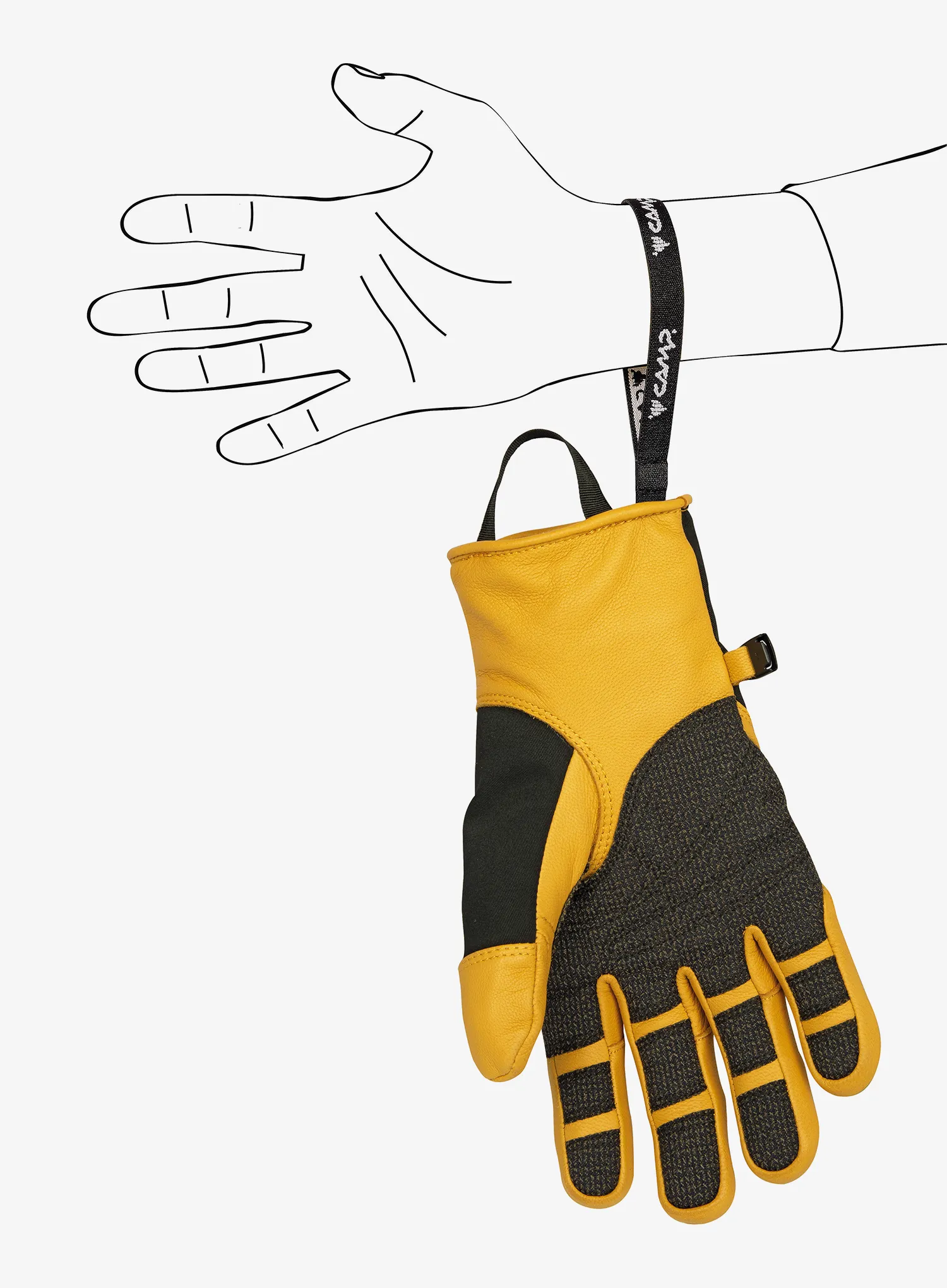 Rukavice Camp Geko Grip - black/yellow