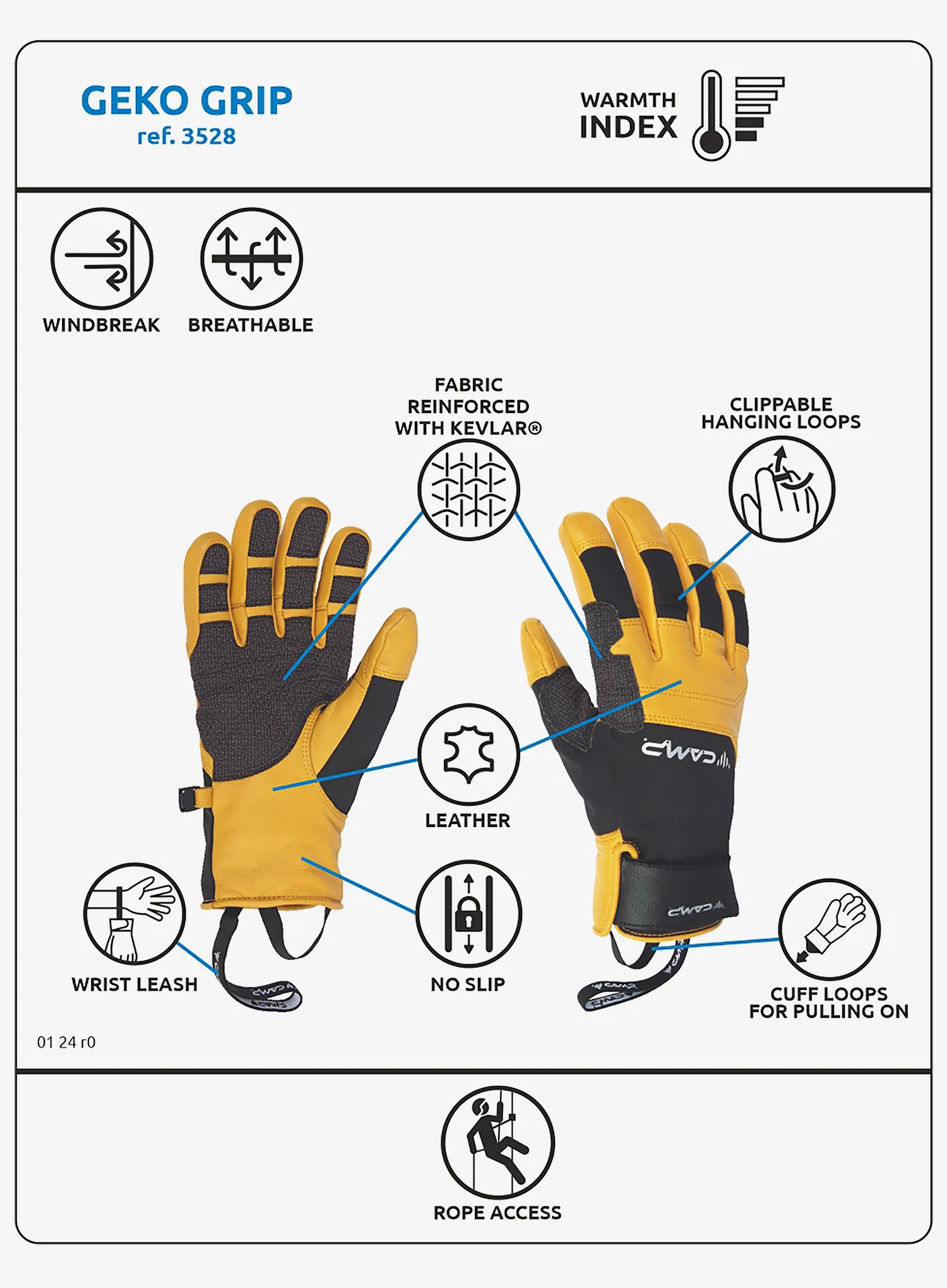 Rukavice Camp Geko Grip - black/yellow