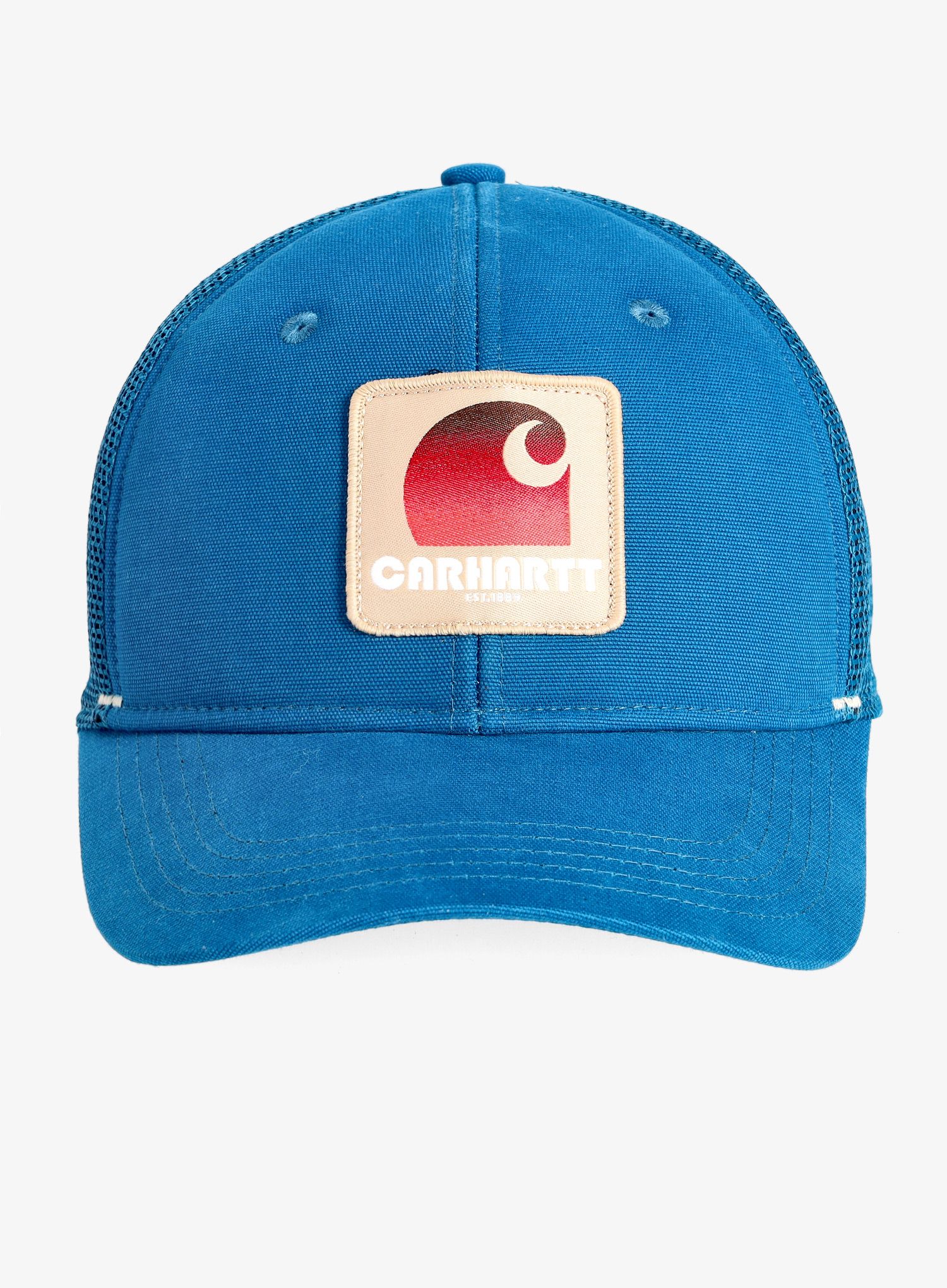 Kšiltovka Carhartt Canvas Mesh-Back C Patch Cap - deep lagoon