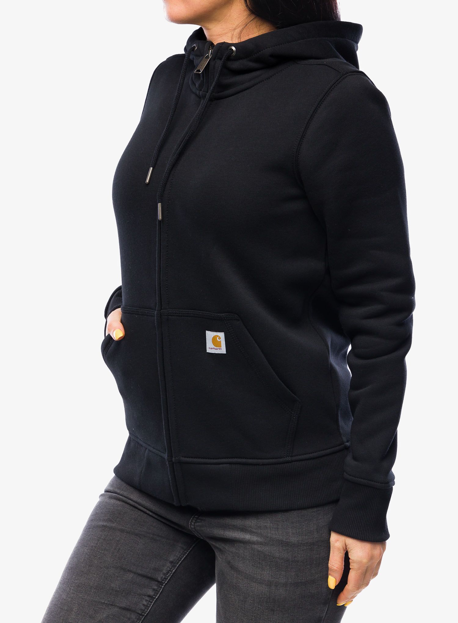Dámská mikina s kapucí Carhartt Clarksburg Zip Sweatshirt - black