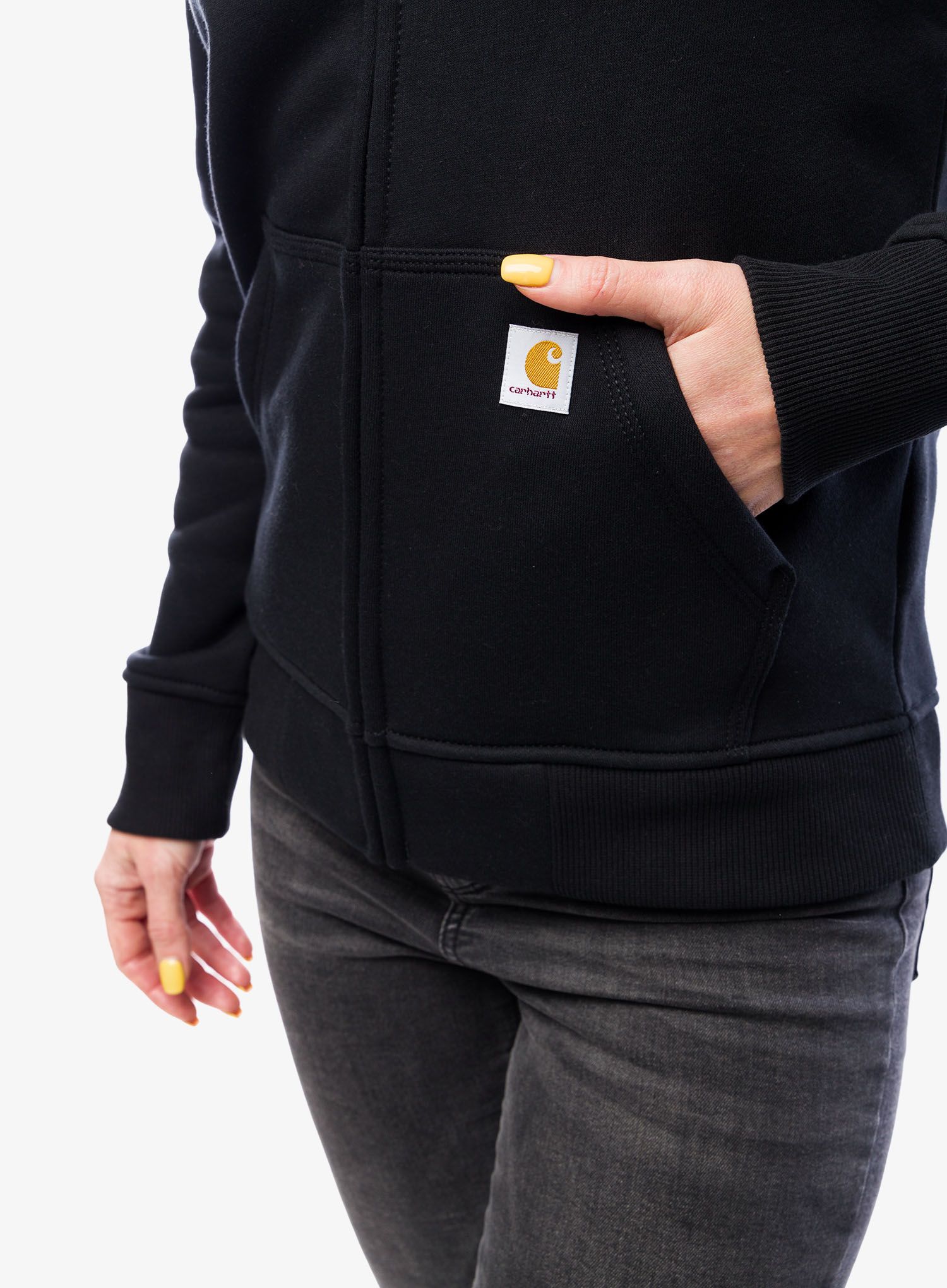 Dámská mikina s kapucí Carhartt Clarksburg Zip Sweatshirt - black