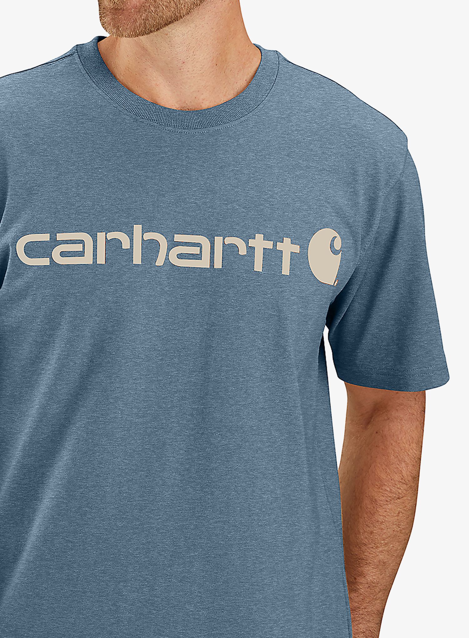 Bavlněné tričko Carhartt Core Logo T-Shirt S/S - thundercloud heather