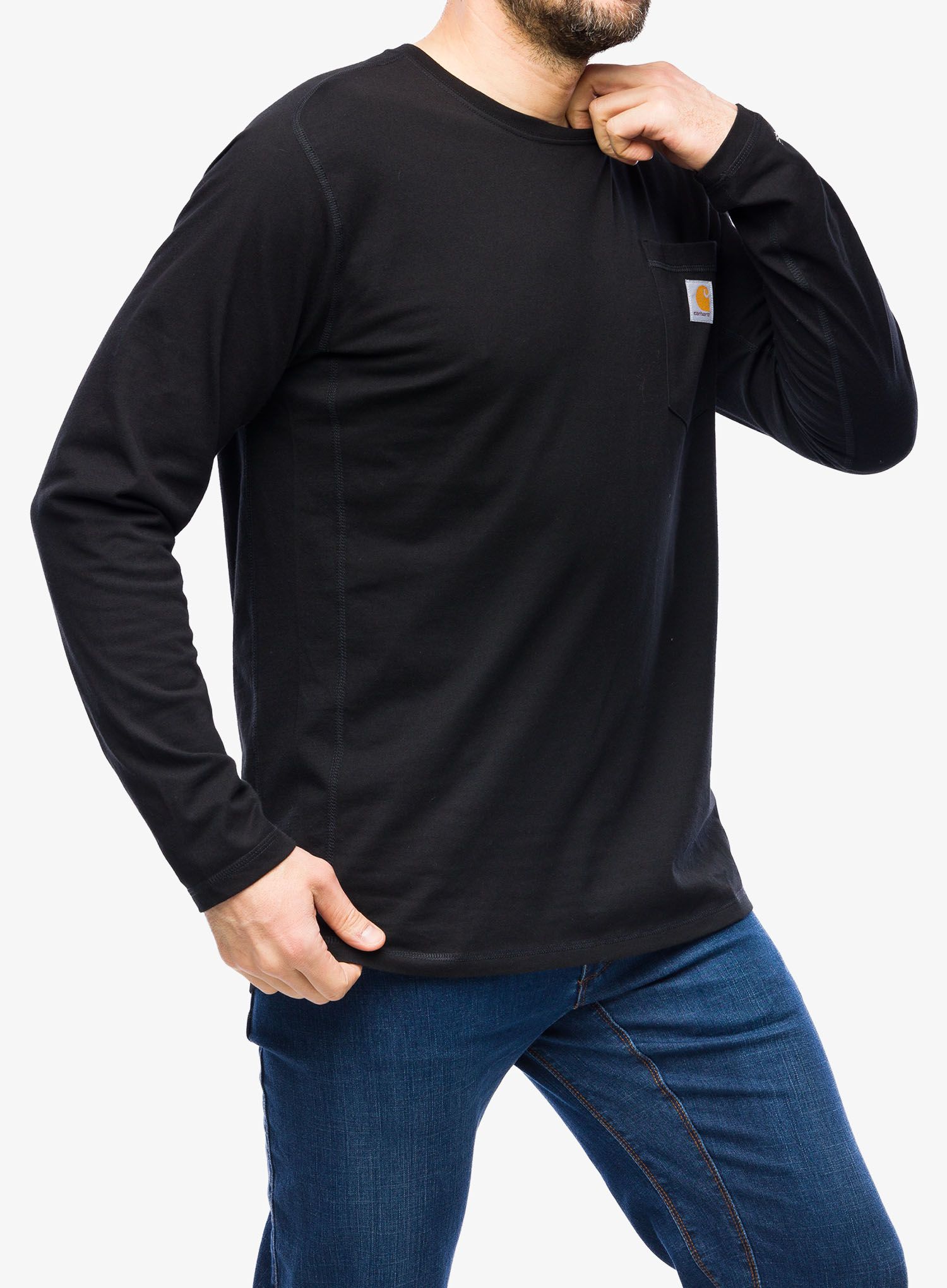 Tričko s dlouhým rukávem Carhartt Force Flex Pocket T-Shirt L/S - black