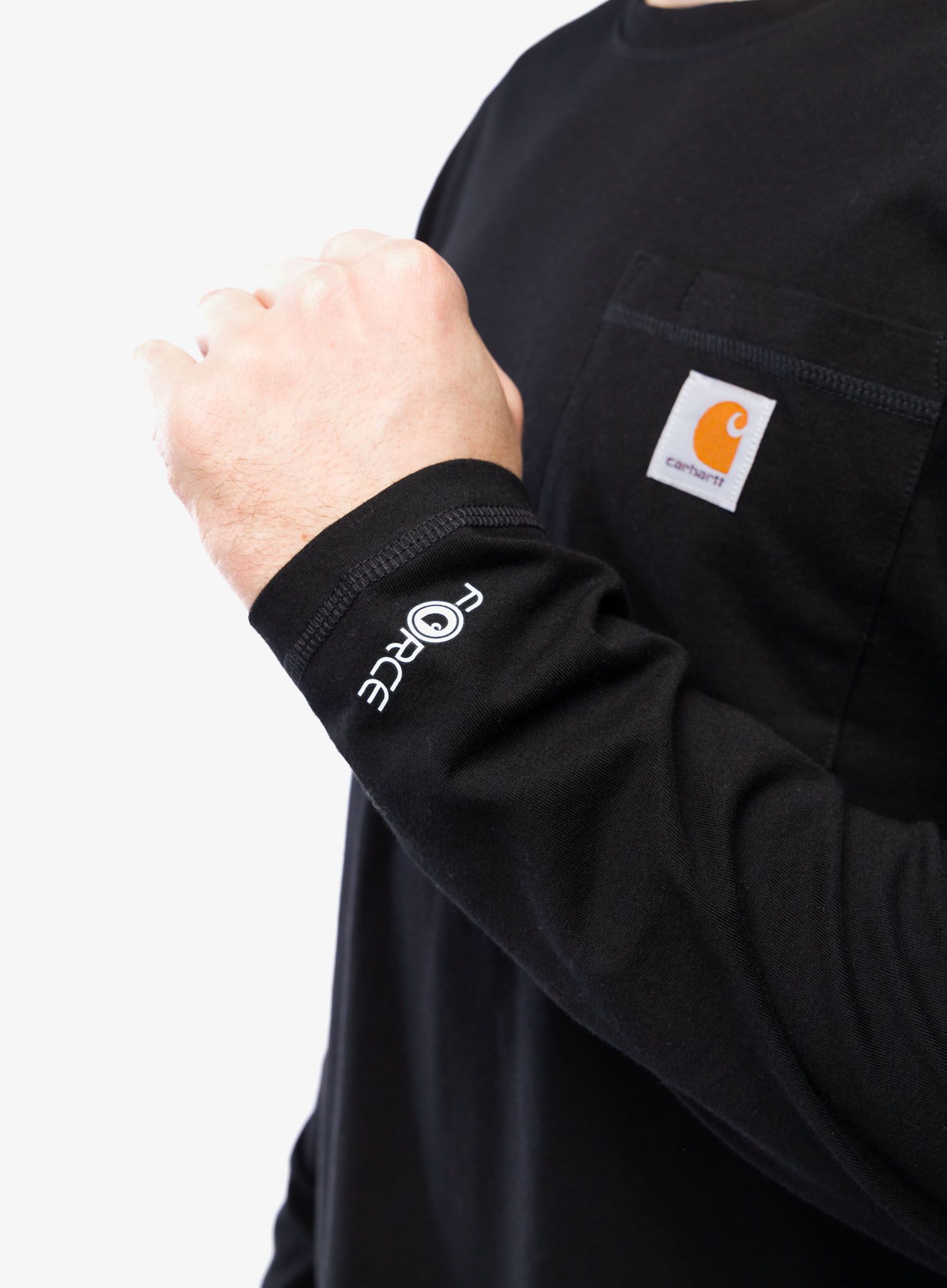 Tričko s dlouhým rukávem Carhartt Force Flex Pocket T-Shirt L/S - black