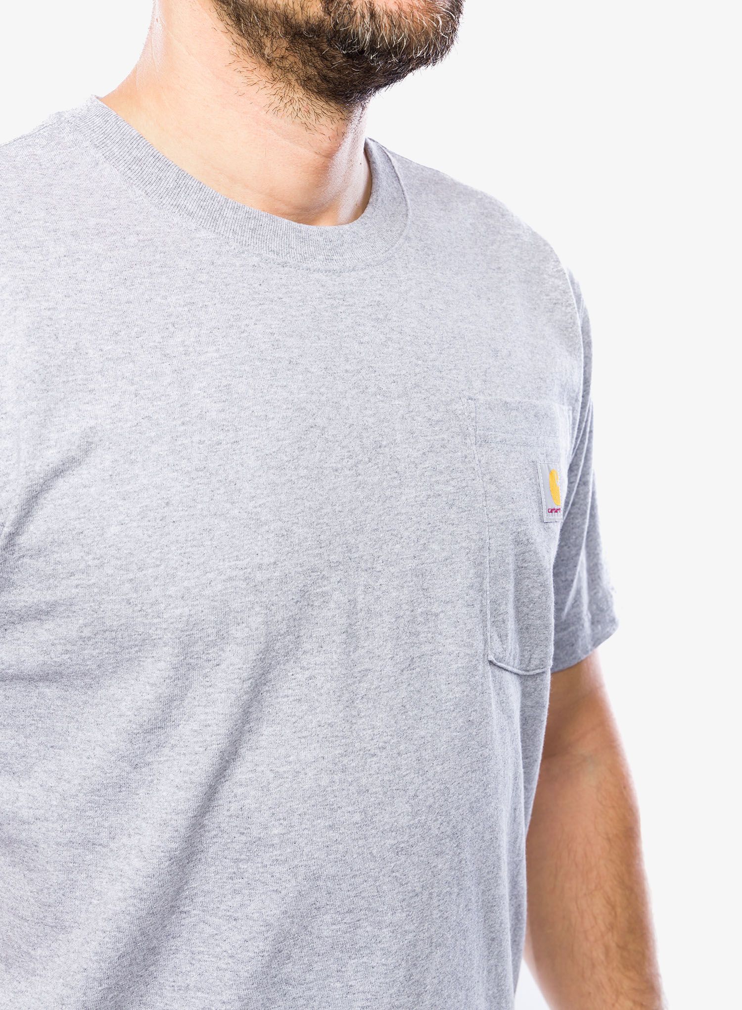 Bavlněné tričko Carhartt K87 Pocket S/S T-Shirt - heather grey