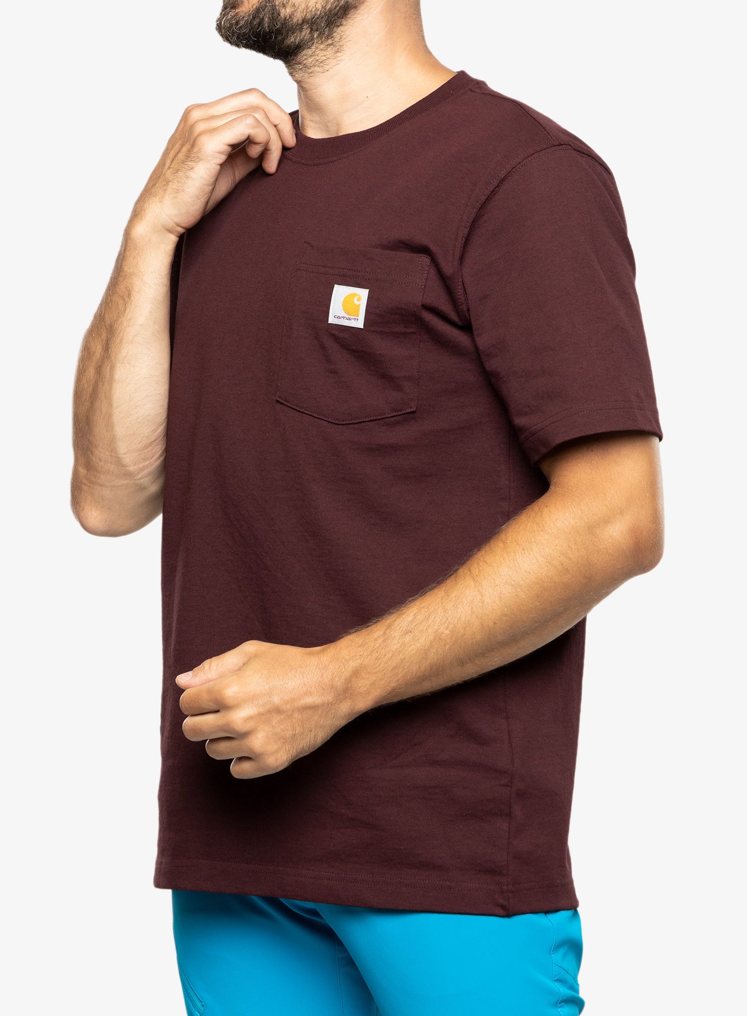 Bavlněné tričko Carhartt K87 Pocket S/S T-Shirt - port