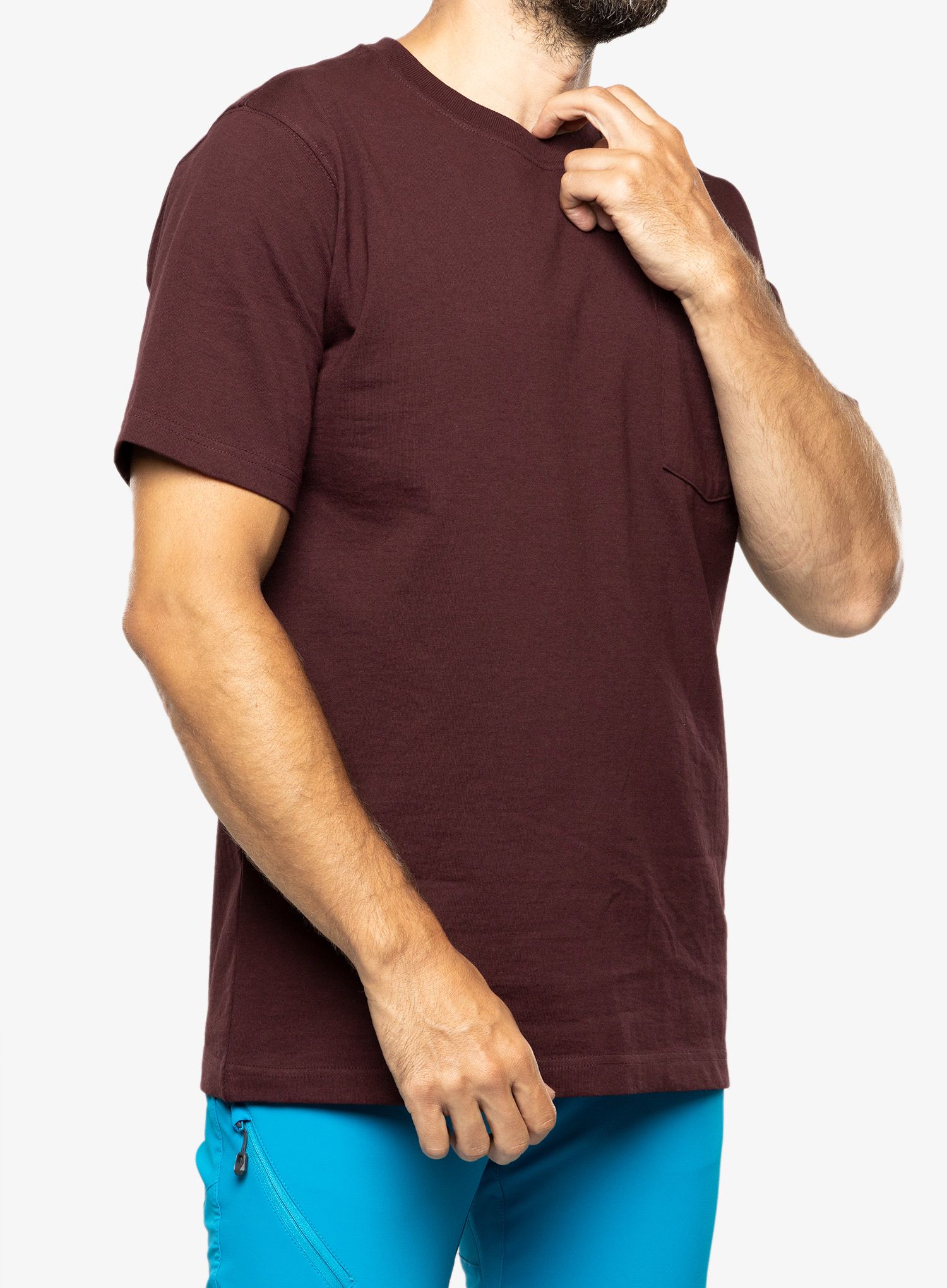 Bavlněné tričko Carhartt K87 Pocket S/S T-Shirt - port