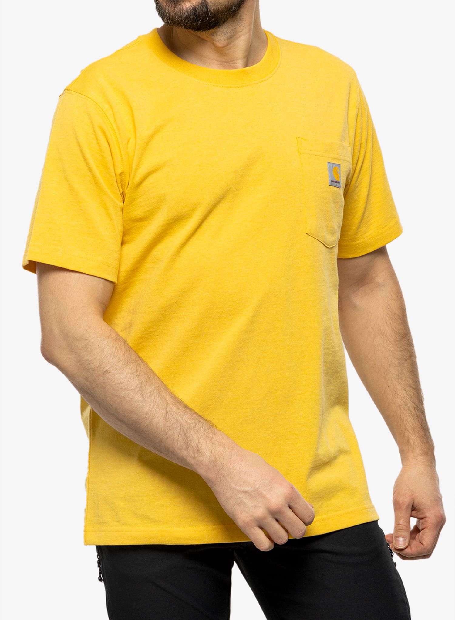 Bavlněné tričko pánské Carhartt K87 Pocket S/S T-Shirt - sundance heather