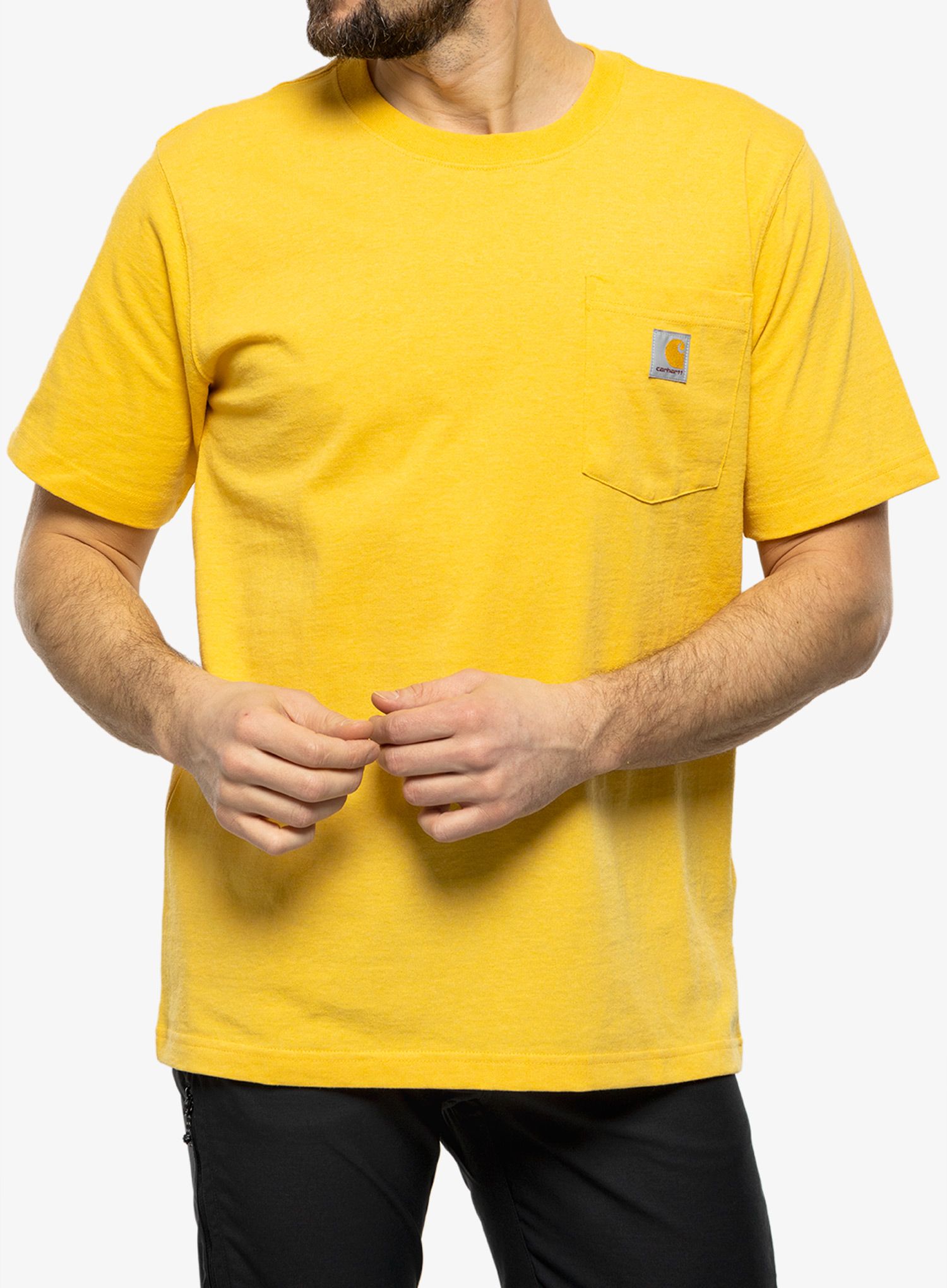 Bavlněné tričko pánské Carhartt K87 Pocket S/S T-Shirt - sundance heather