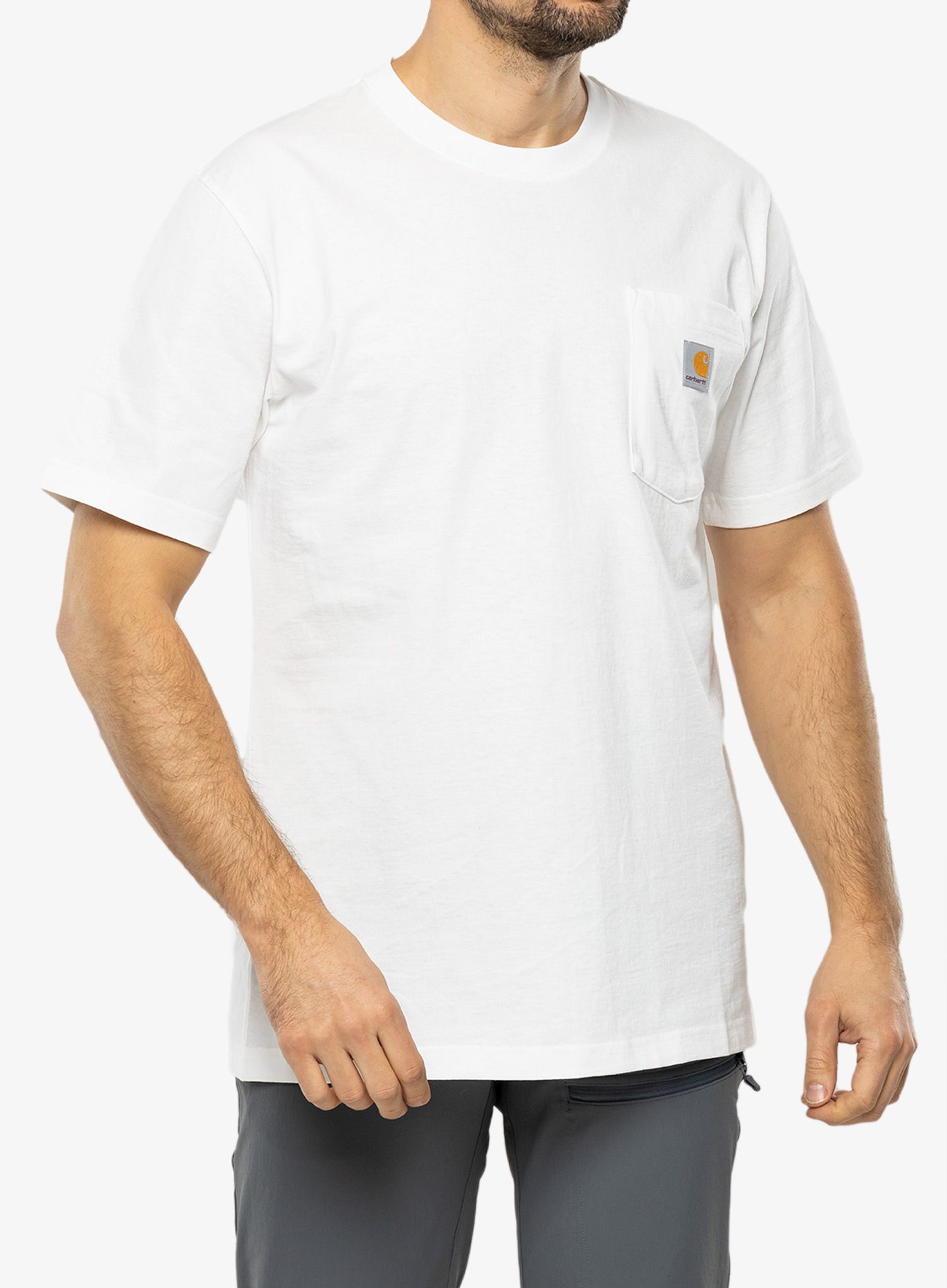 Pánské tričko Carhartt K87 Pocket S/S T-Shirt - white