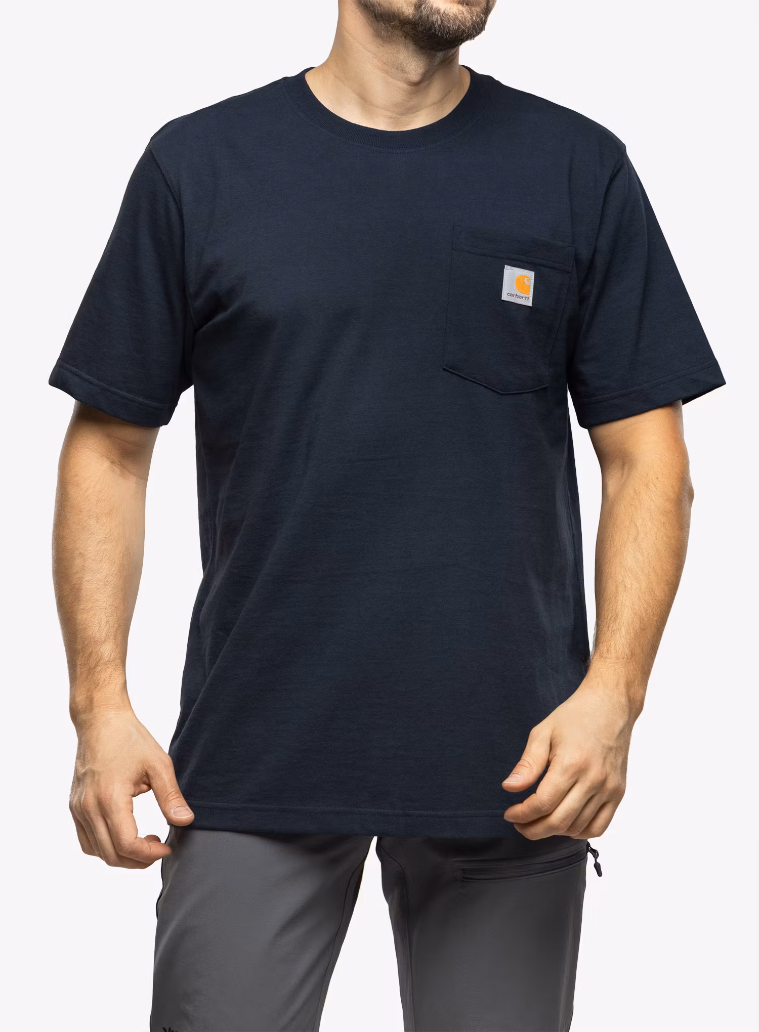 Bavlněné tričko pánské Carhartt K87 Pocket S/S T-Shirt - navy