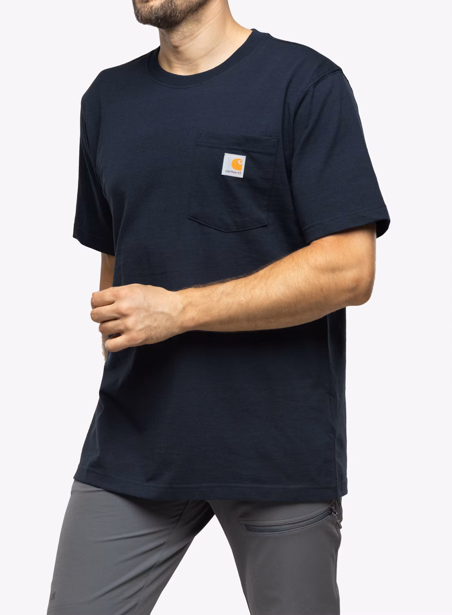 Bavlněné tričko pánské Carhartt K87 Pocket S/S T-Shirt - navy