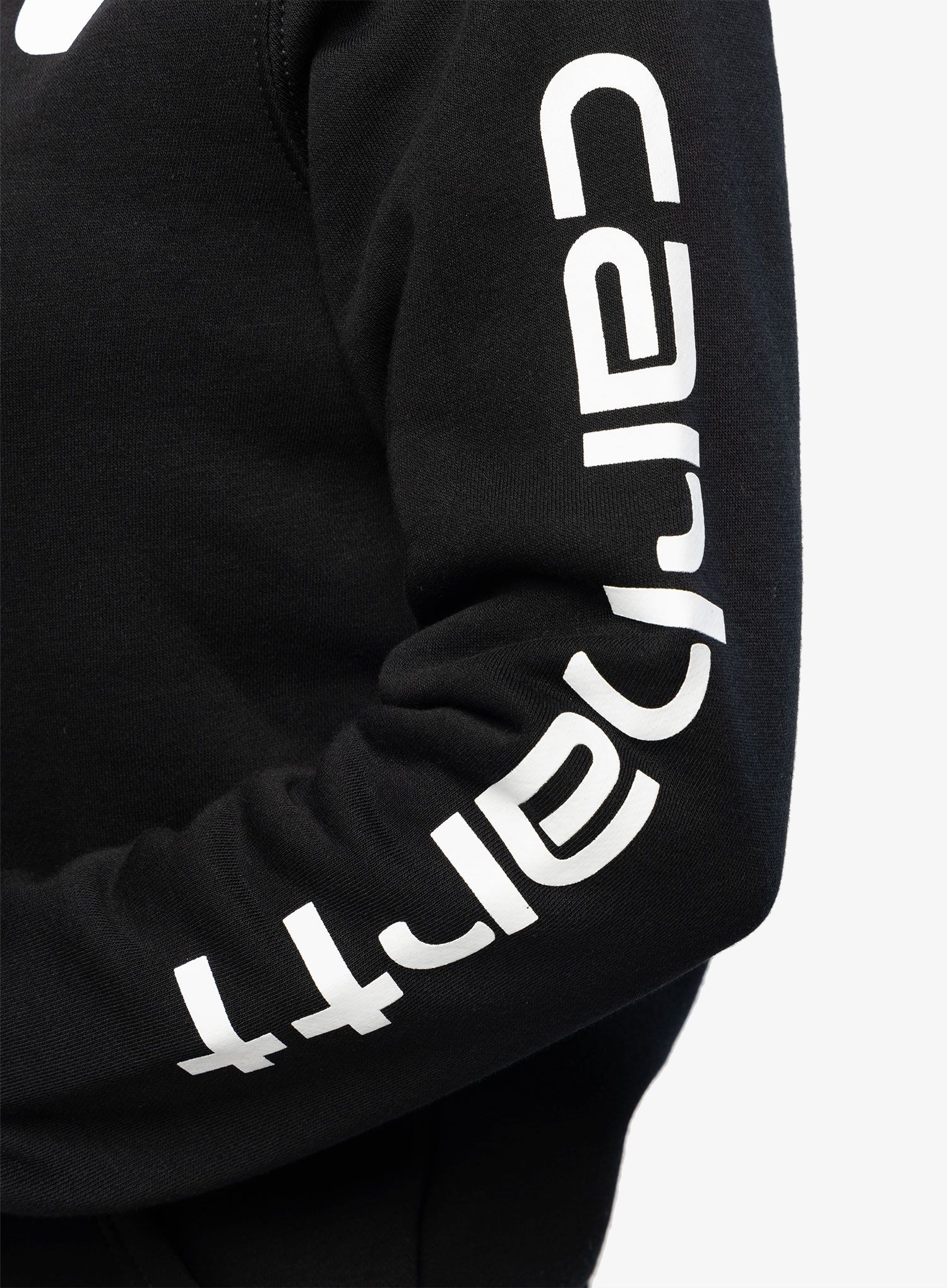 Dámská mikina s kapucí Carhartt Logo Sleeve Graphic Sweatshirt - black