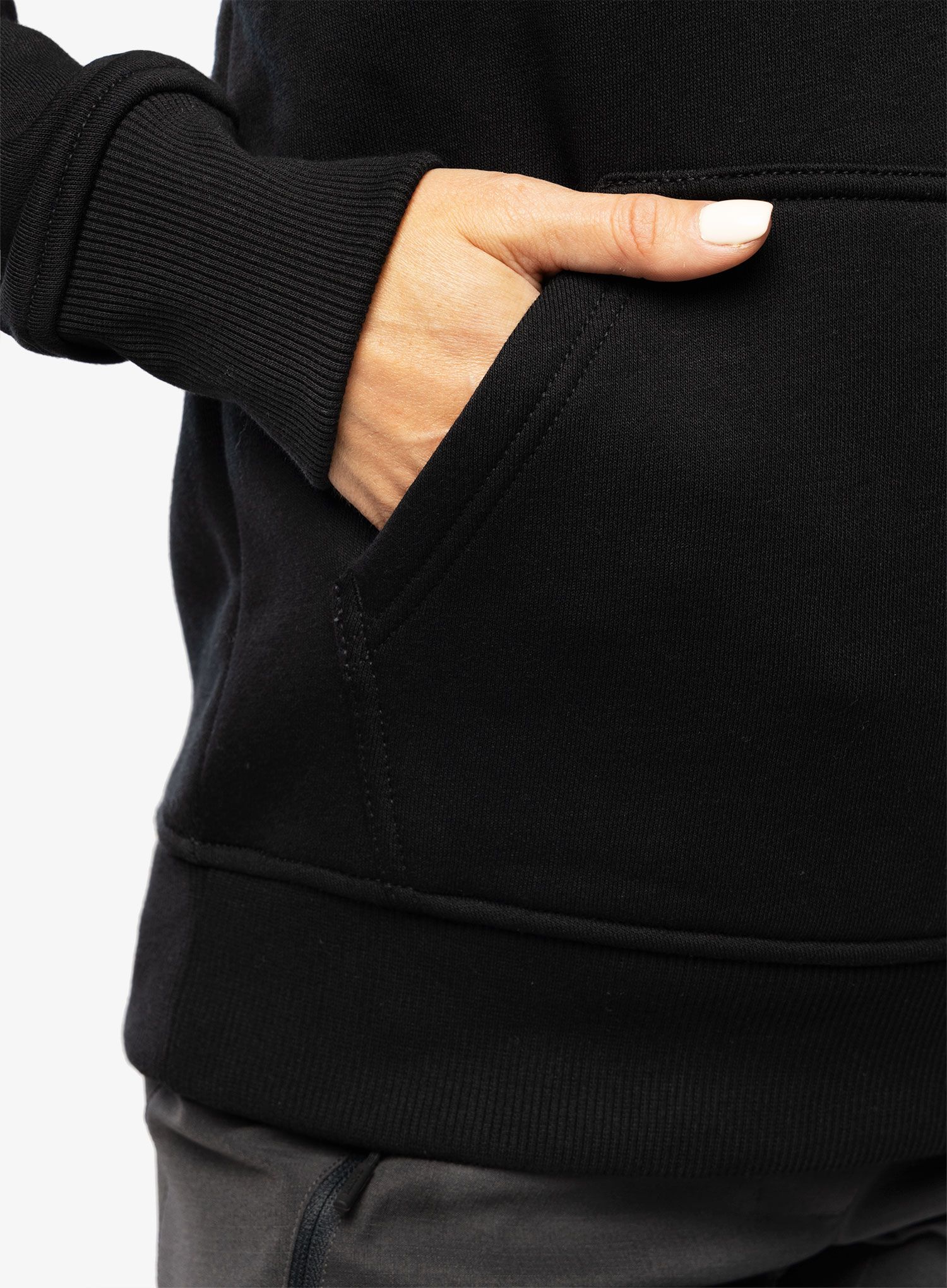Dámská mikina s kapucí Carhartt Logo Sleeve Graphic Sweatshirt - black