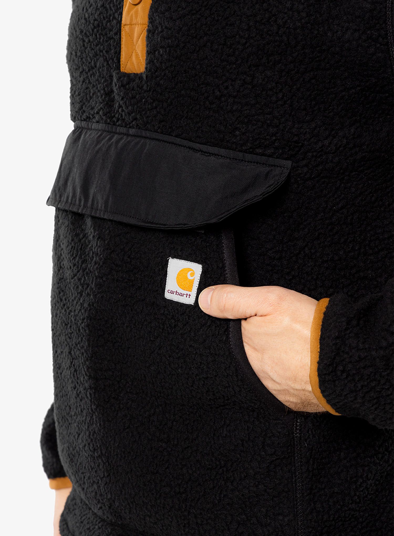 Fleecová mikina Carhartt Relaxed Fit Fleece Pullover - black