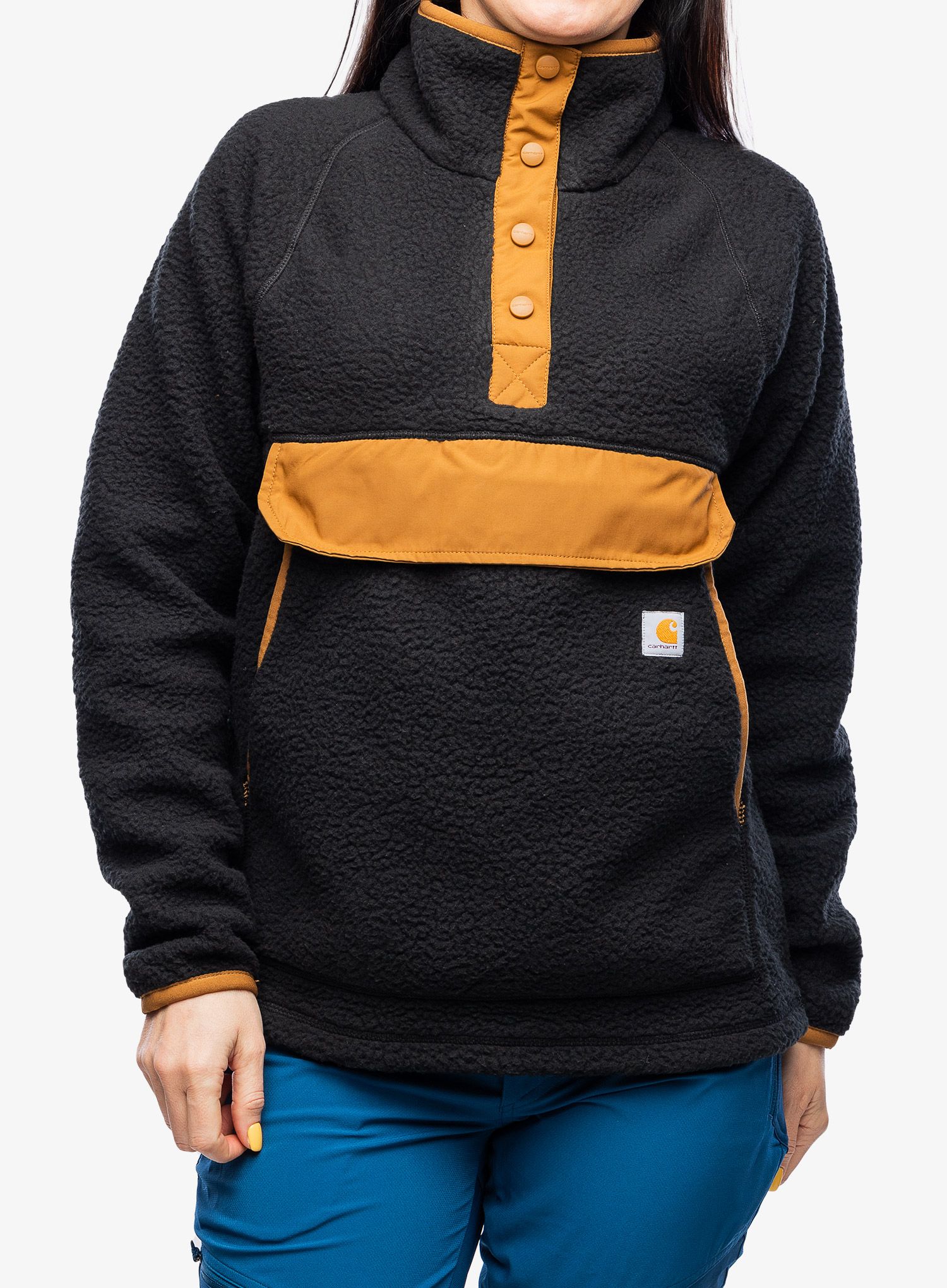 Fleecová mikina dámská Carhartt Relaxed Fit Fleece Pullover - black