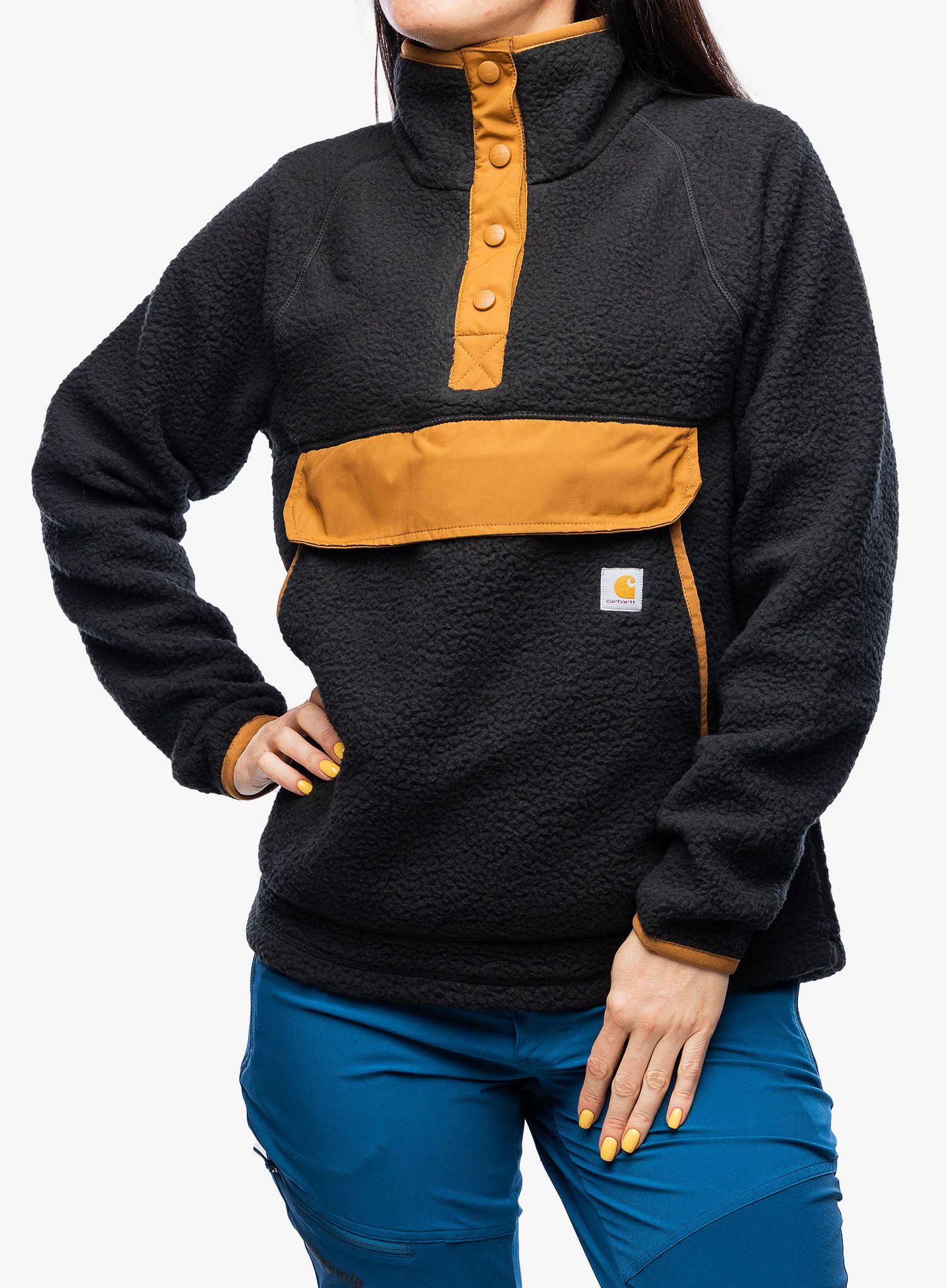 Fleecová mikina dámská Carhartt Relaxed Fit Fleece Pullover - black