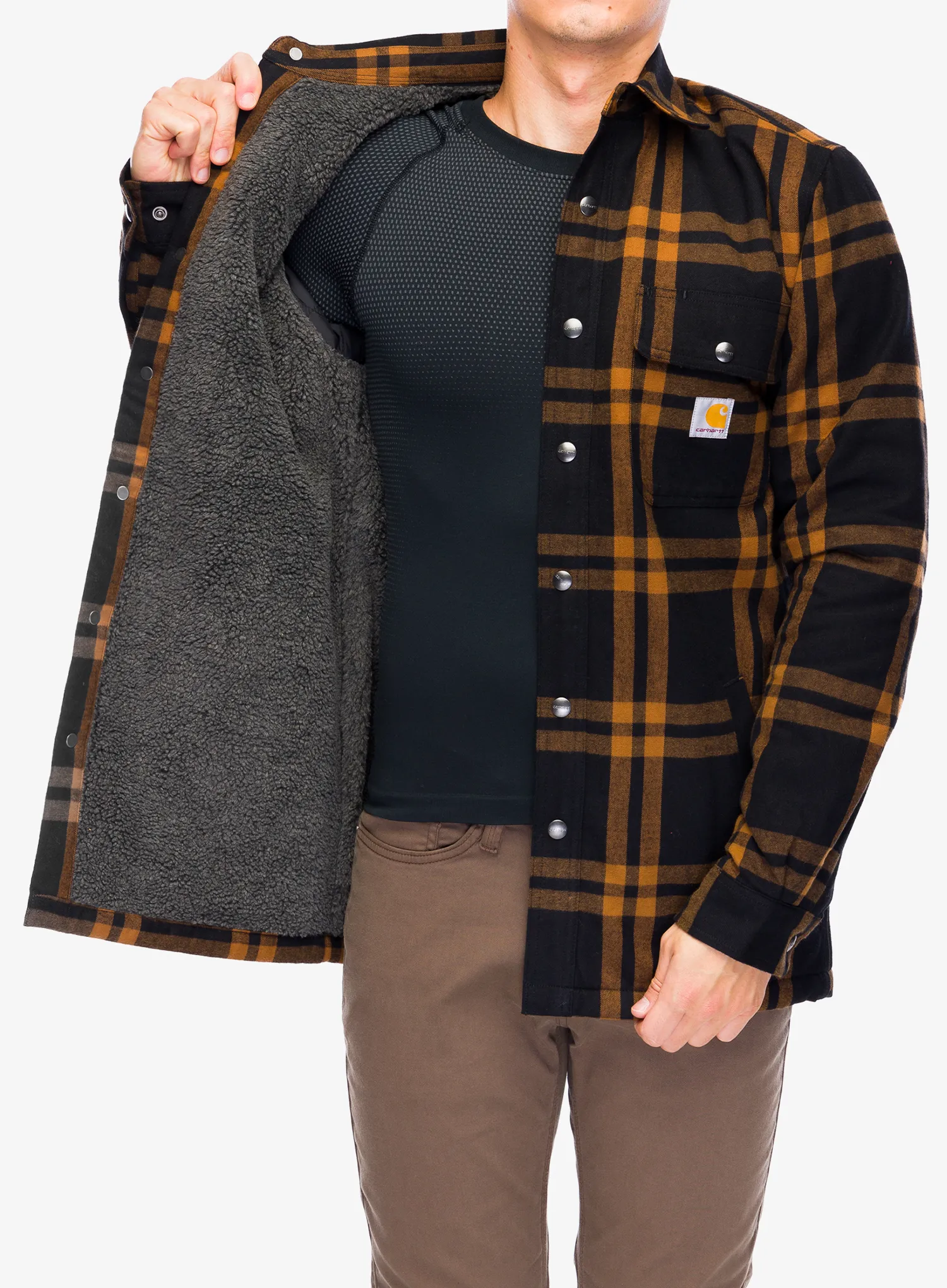 Košile Carhartt Roane Hooded Shirt Jac - black