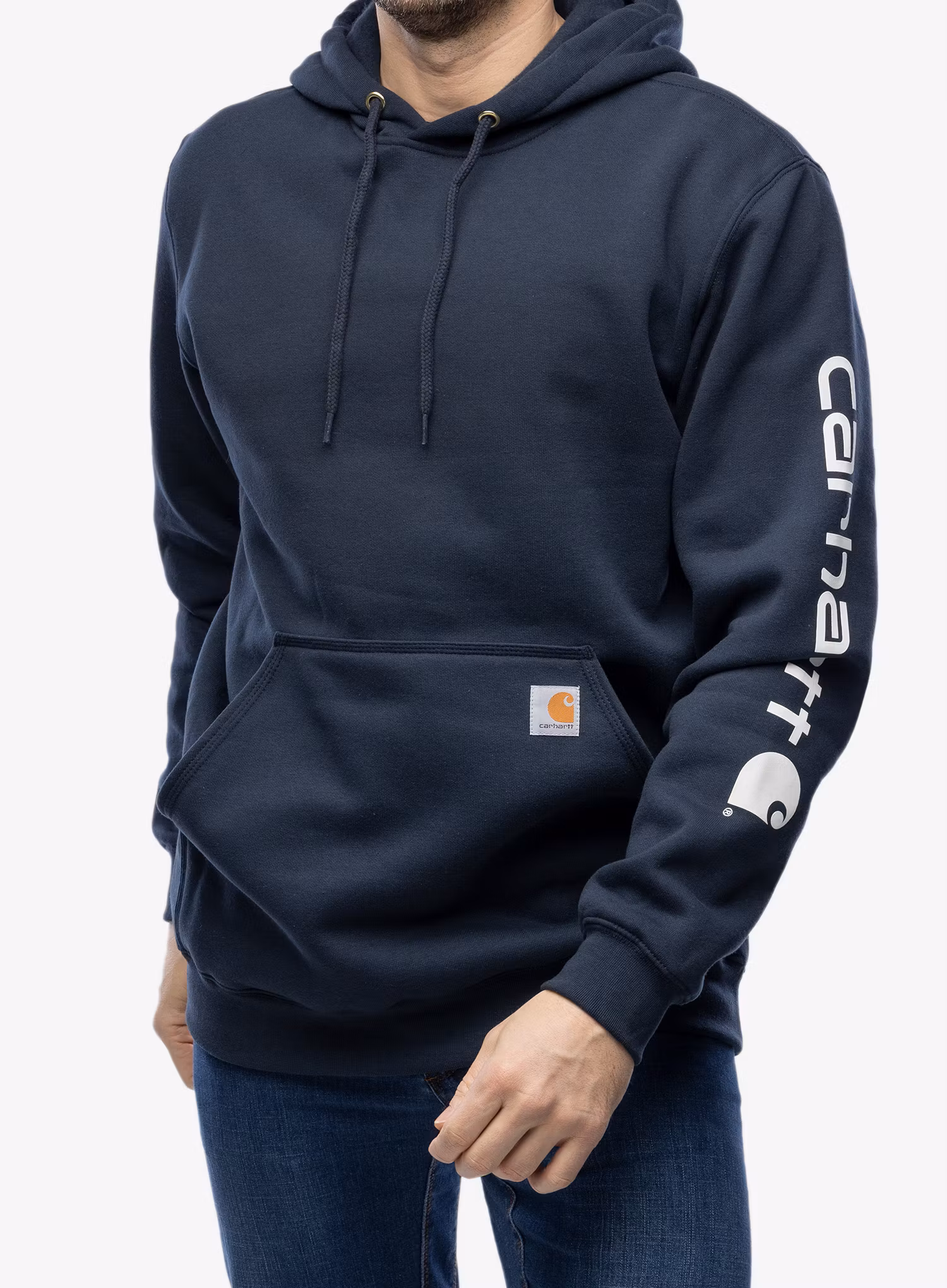 Mikina s kapucí Carhartt Sleeve Logo Hooded Sweatshirt - new navy