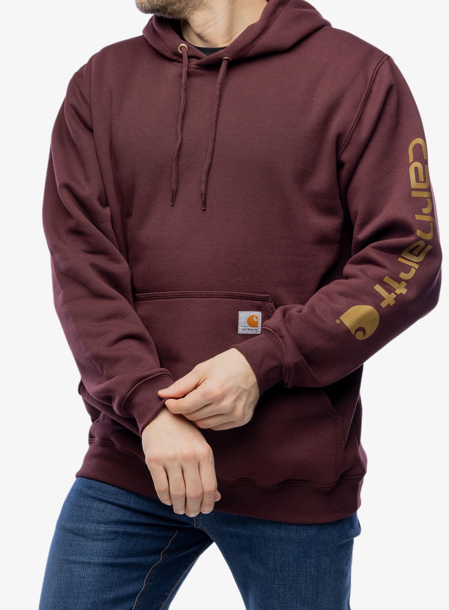 Mikina Carhartt Sleeve Logo Hooded Sweatshirt - port