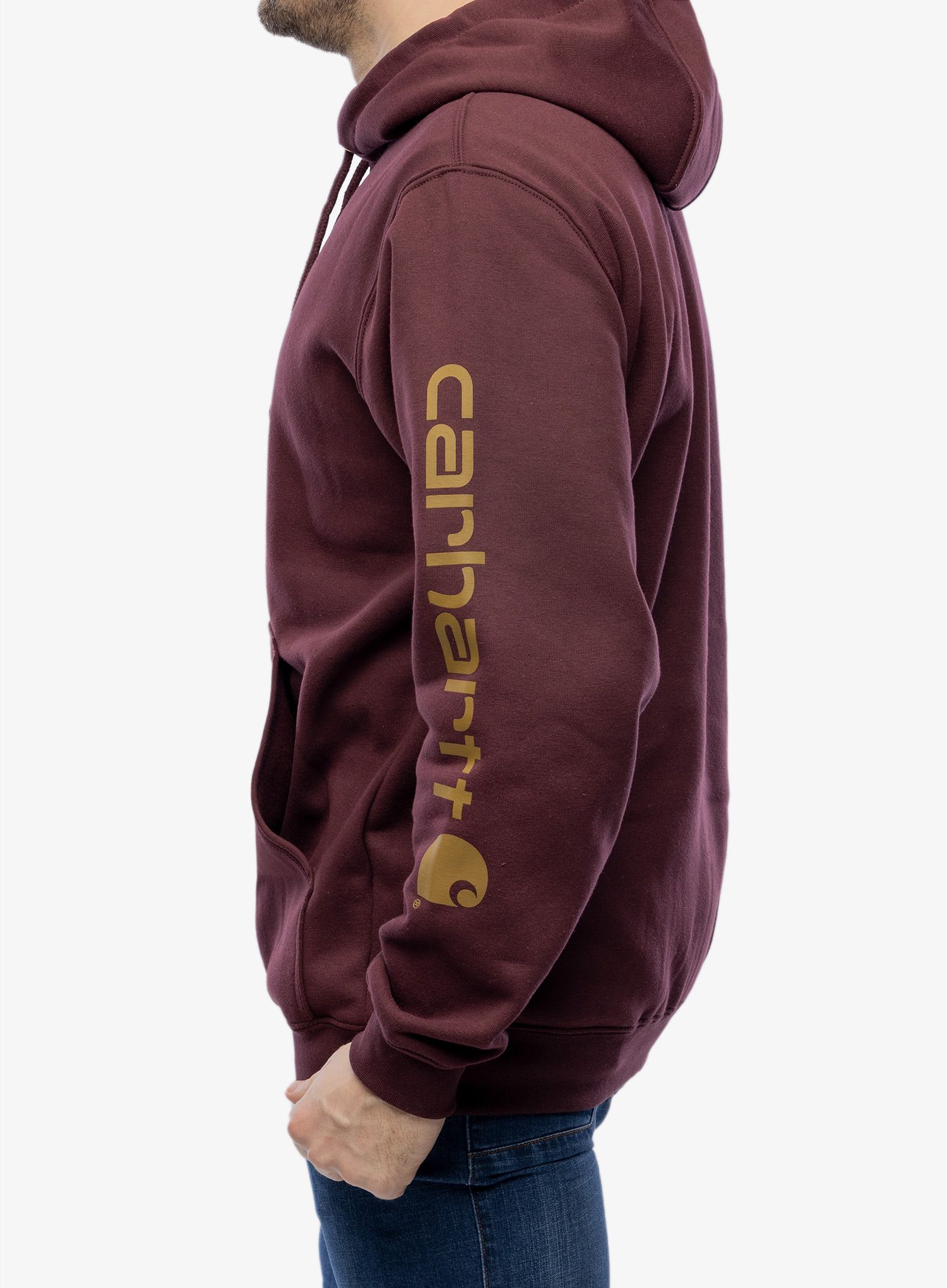 Mikina Carhartt Sleeve Logo Hooded Sweatshirt - port